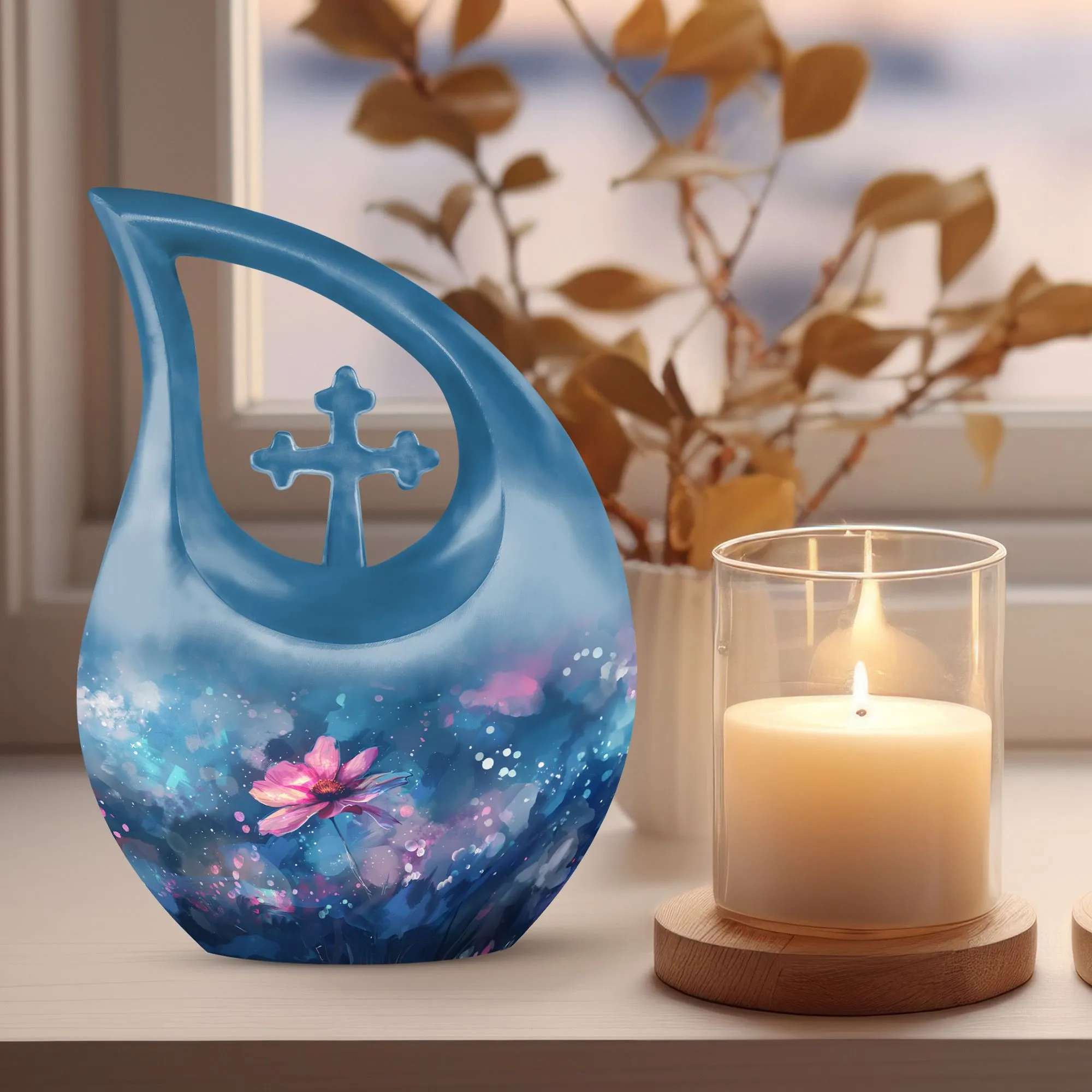 Cosmic Floral Dreamscape Keepsake: Enclave Memorial Urn