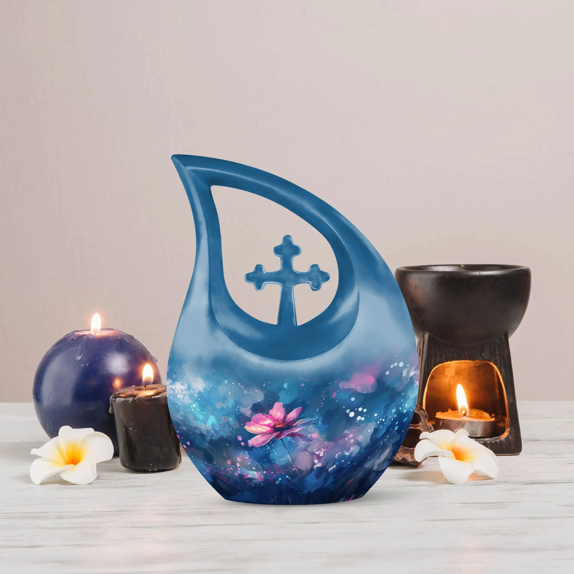Cosmic Floral Dreamscape Keepsake: Enclave Memorial Urn