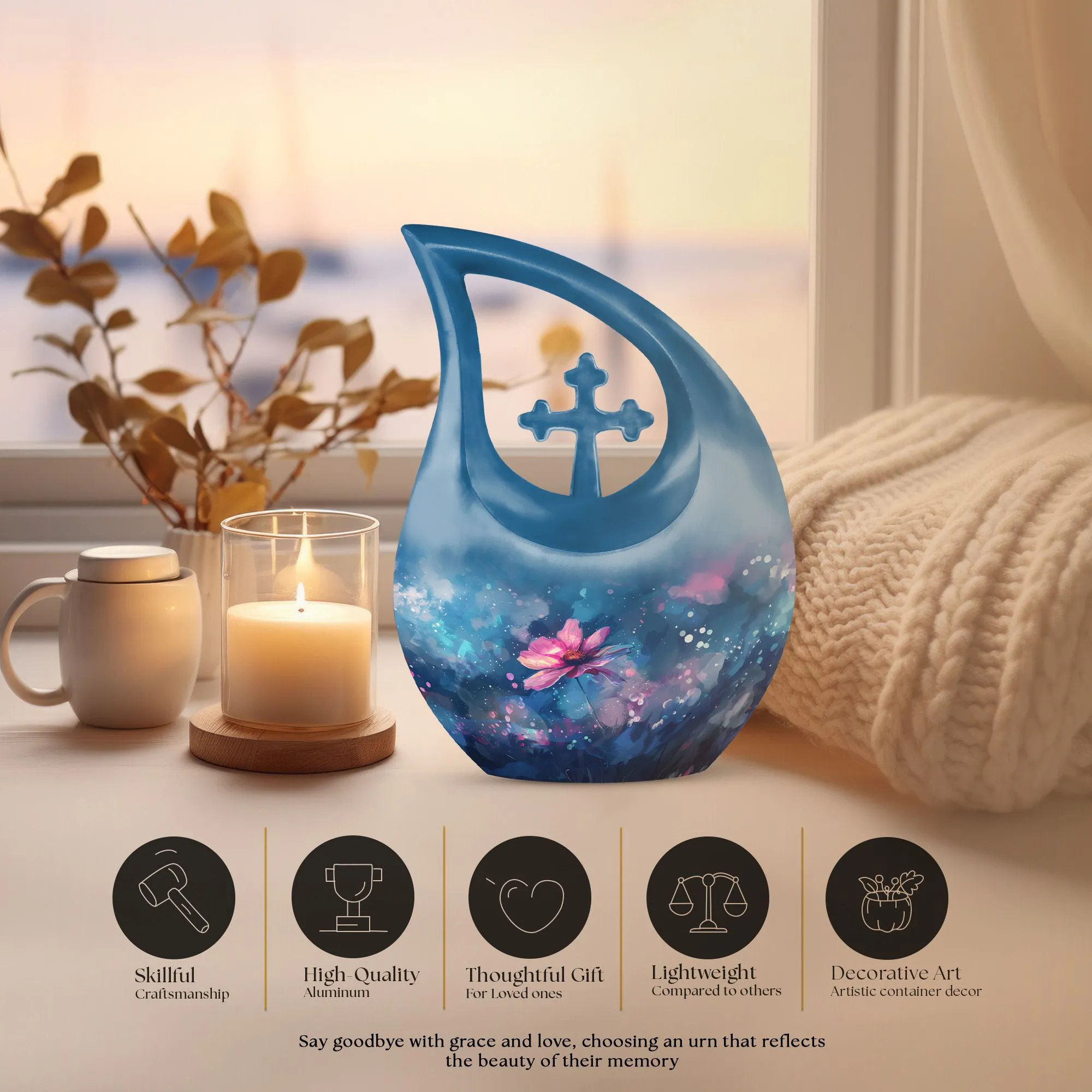 Cosmic Floral Dreamscape Keepsake: Enclave Memorial Urn