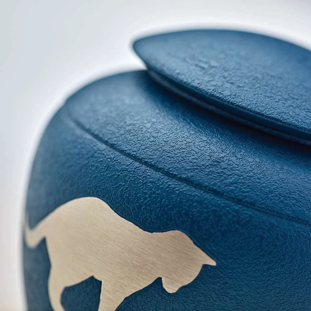 Country Blue Cat Silhouette Cremation Urn