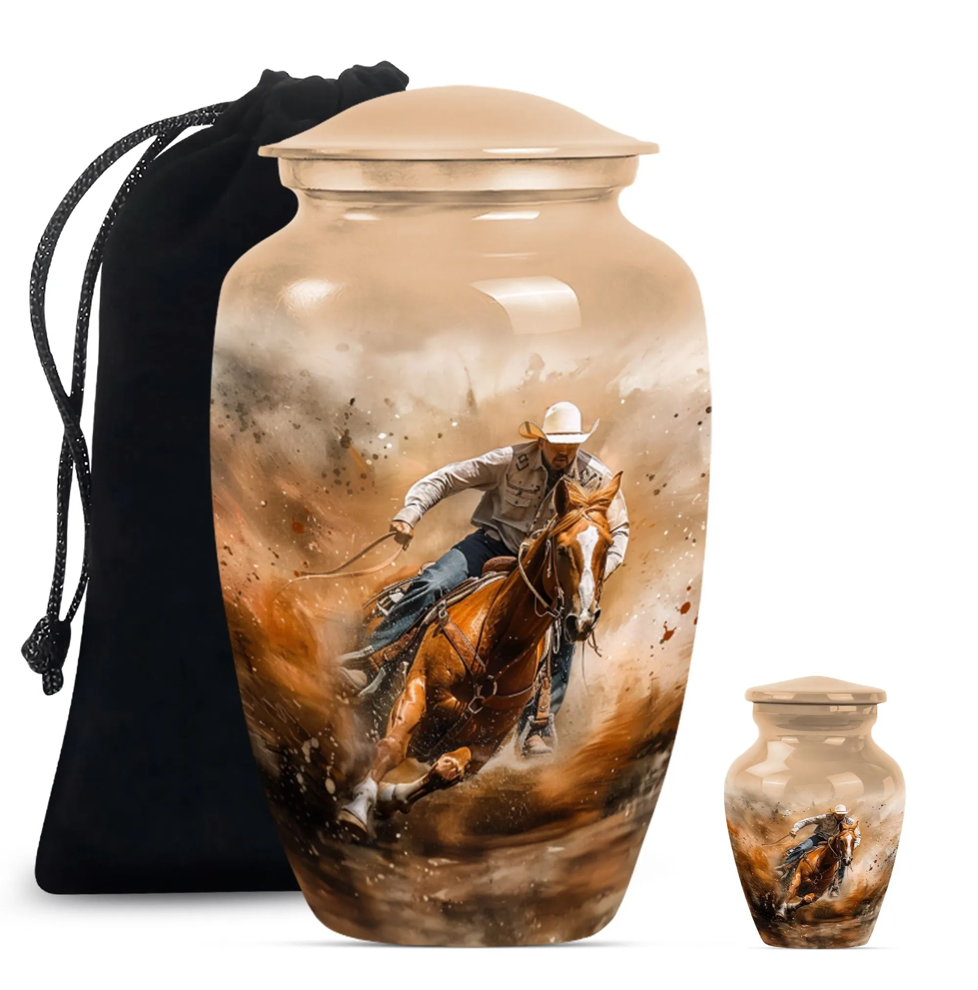 Cowboy Cremation Ash Urns For Humans Memorial & Funeral Urn
