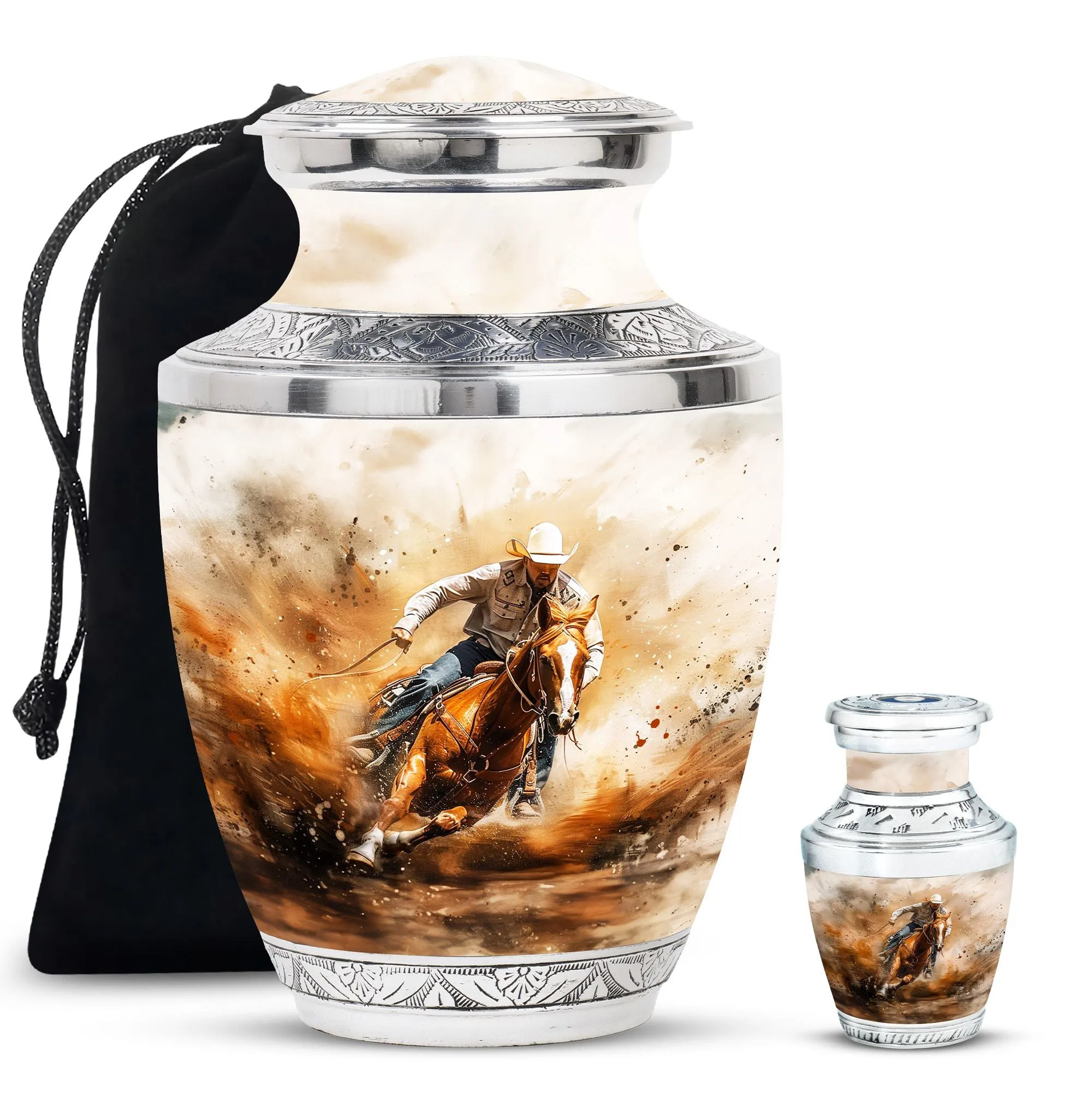 Cowboy Cremation Ash Urns For Humans Memorial & Funeral Urn