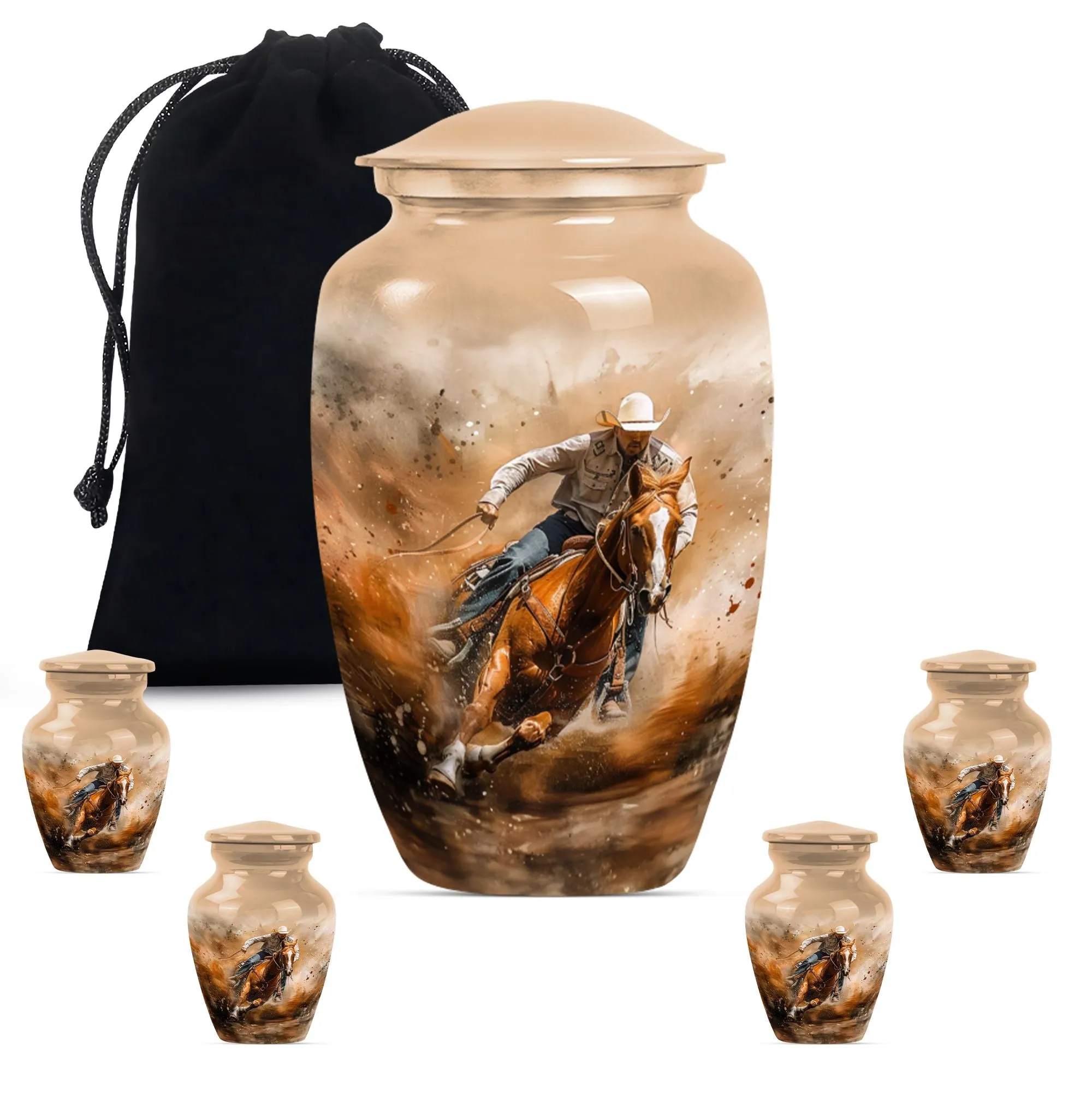 Cowboy Cremation Ash Urns For Humans Memorial & Funeral Urn