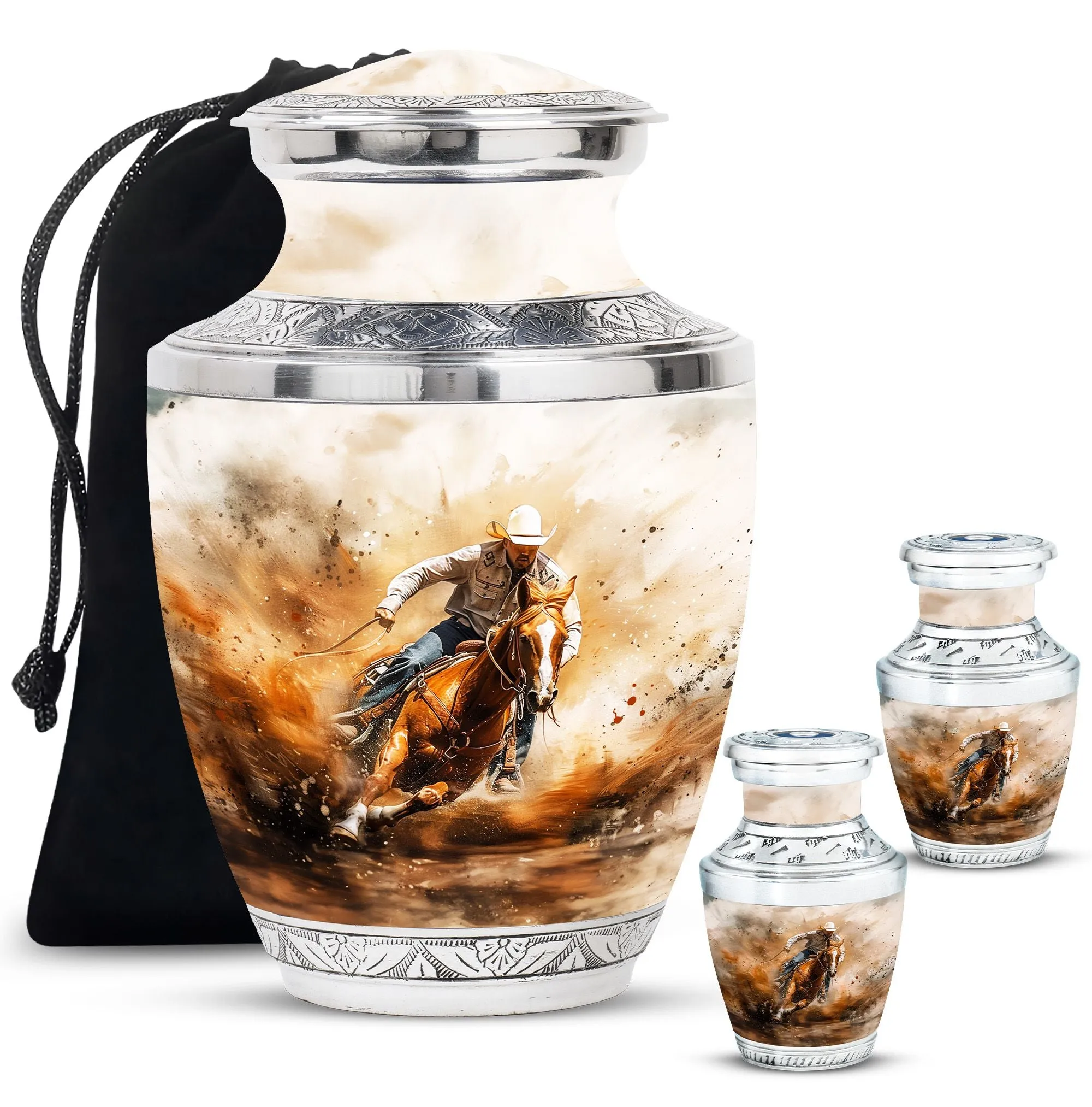 Cowboy Cremation Ash Urns For Humans Memorial & Funeral Urn