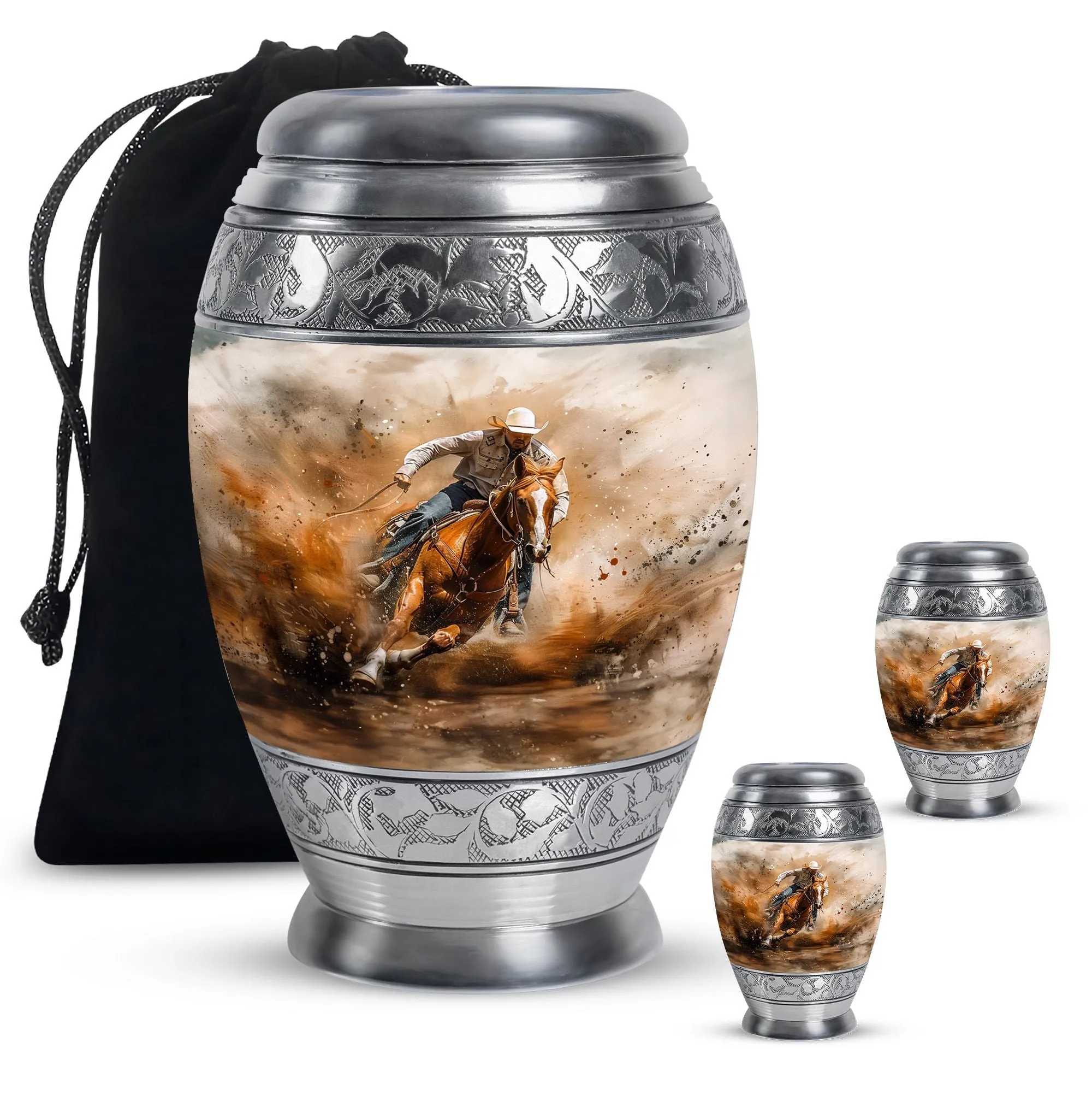 Cowboy Cremation Ash Urns For Humans Memorial & Funeral Urn