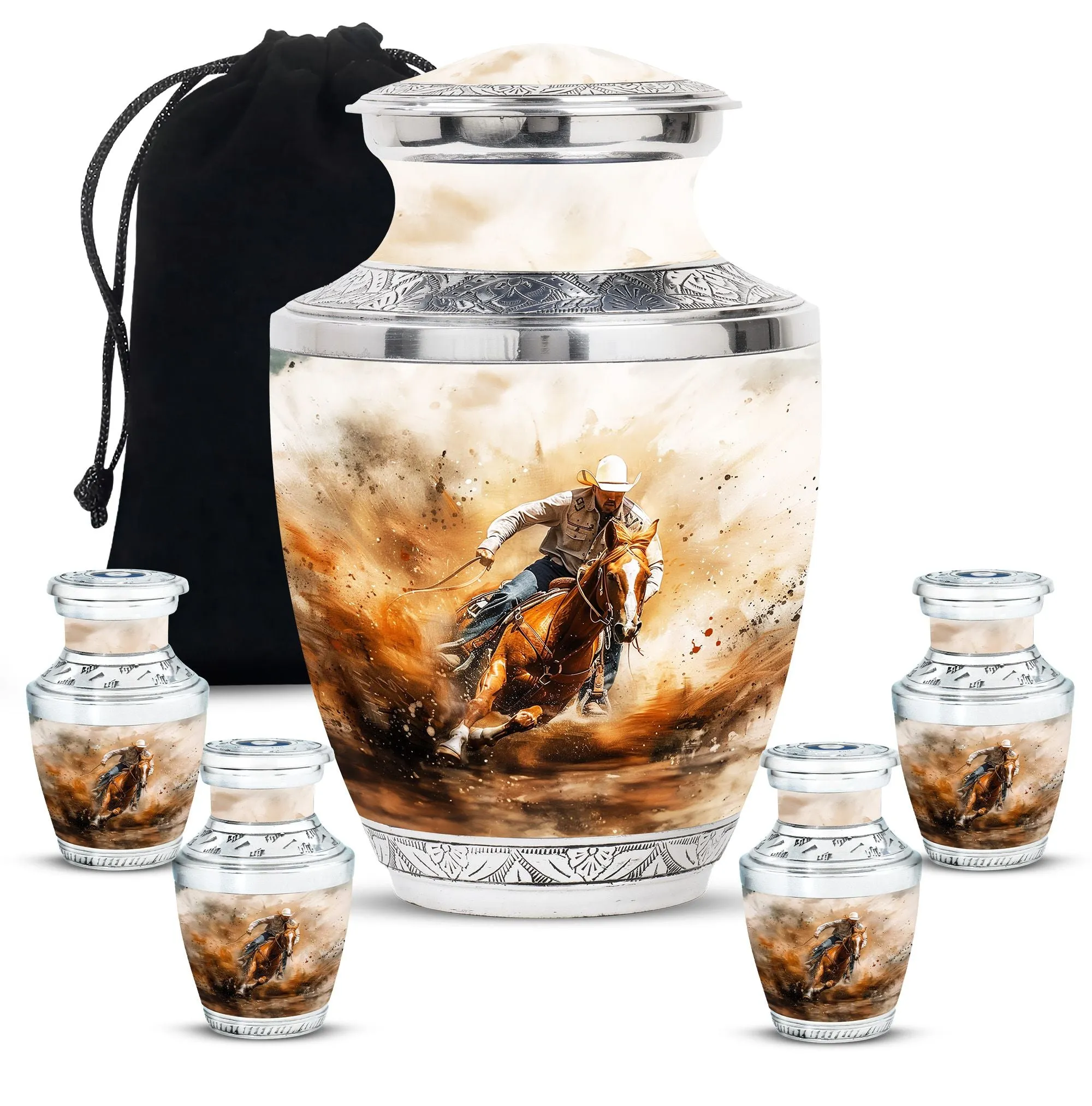 Cowboy Cremation Ash Urns For Humans Memorial & Funeral Urn