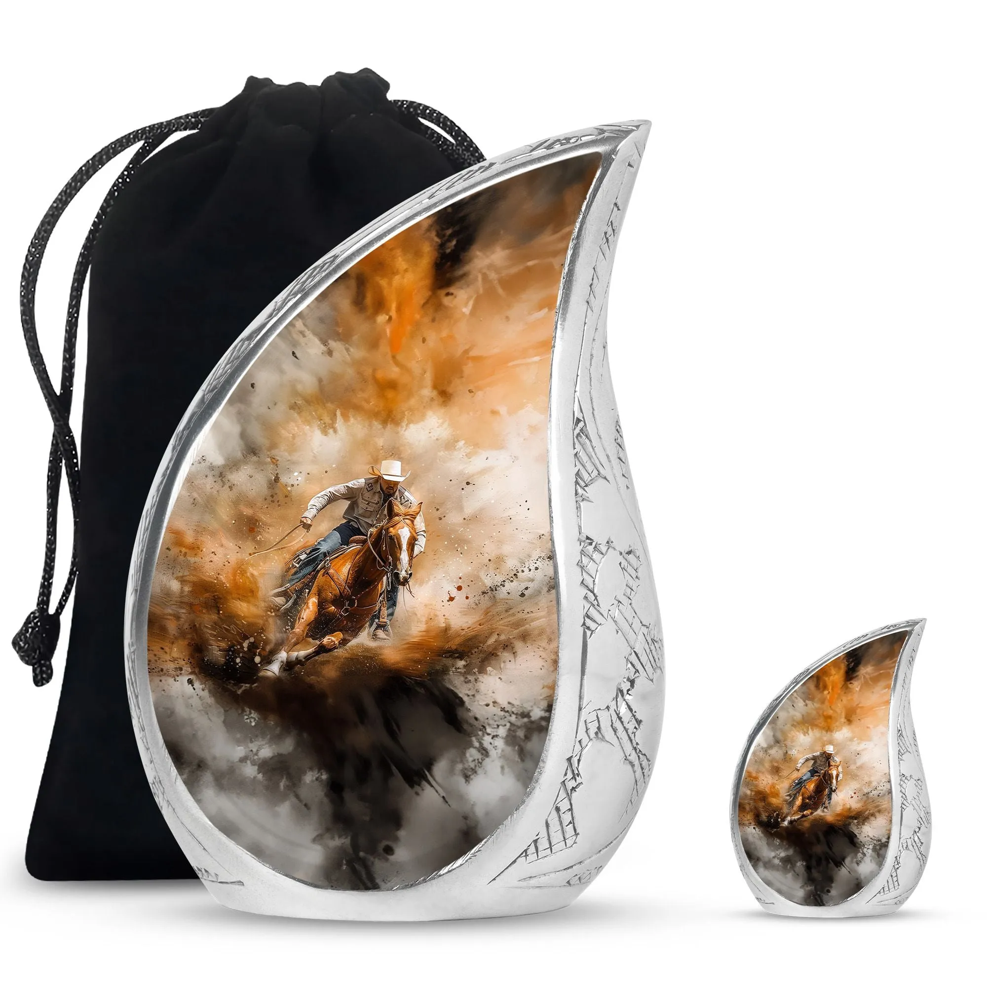 Cowboy Cremation Ash Urns For Humans Memorial & Funeral Urn