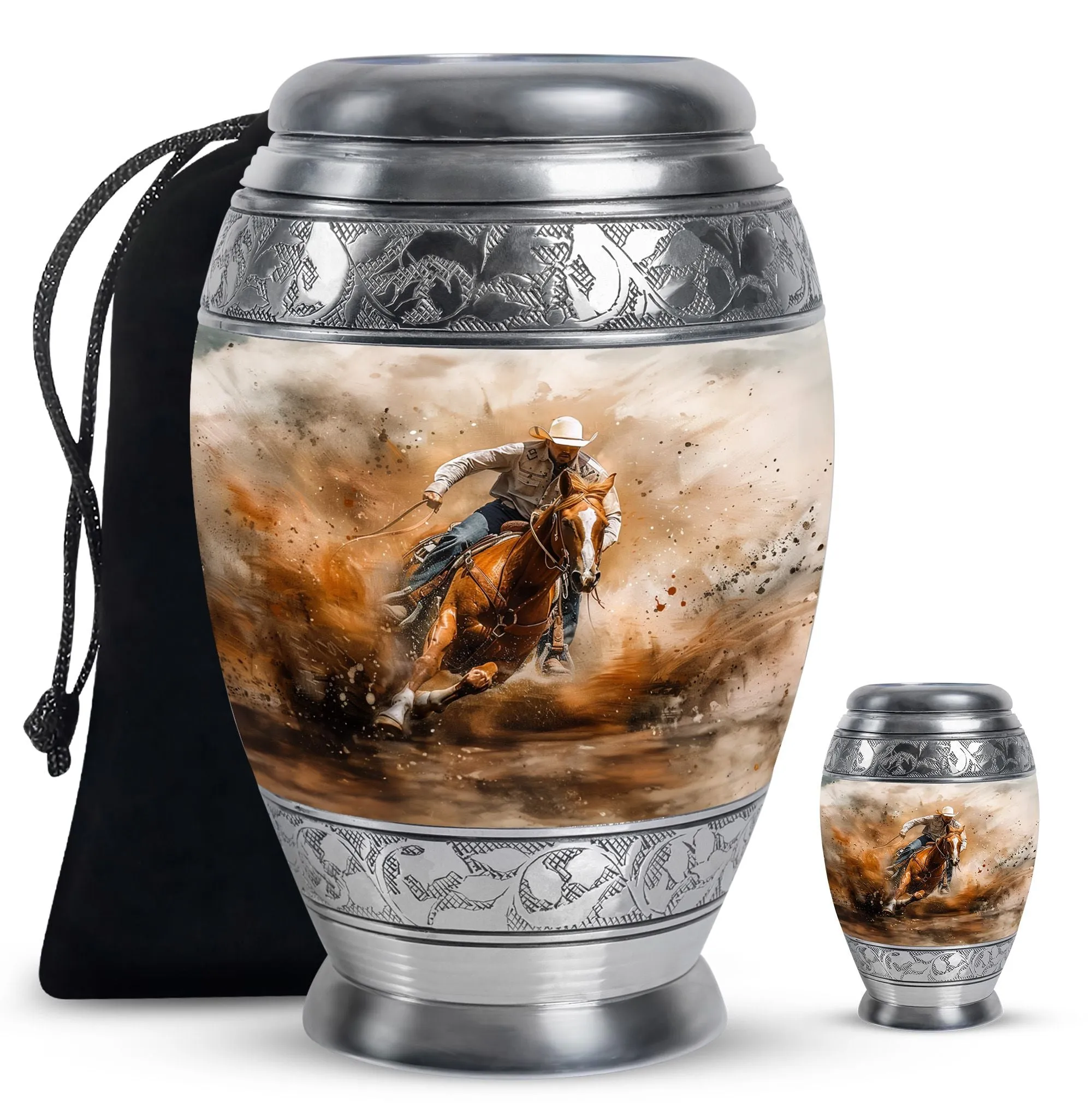 Cowboy Cremation Ash Urns For Humans Memorial & Funeral Urn