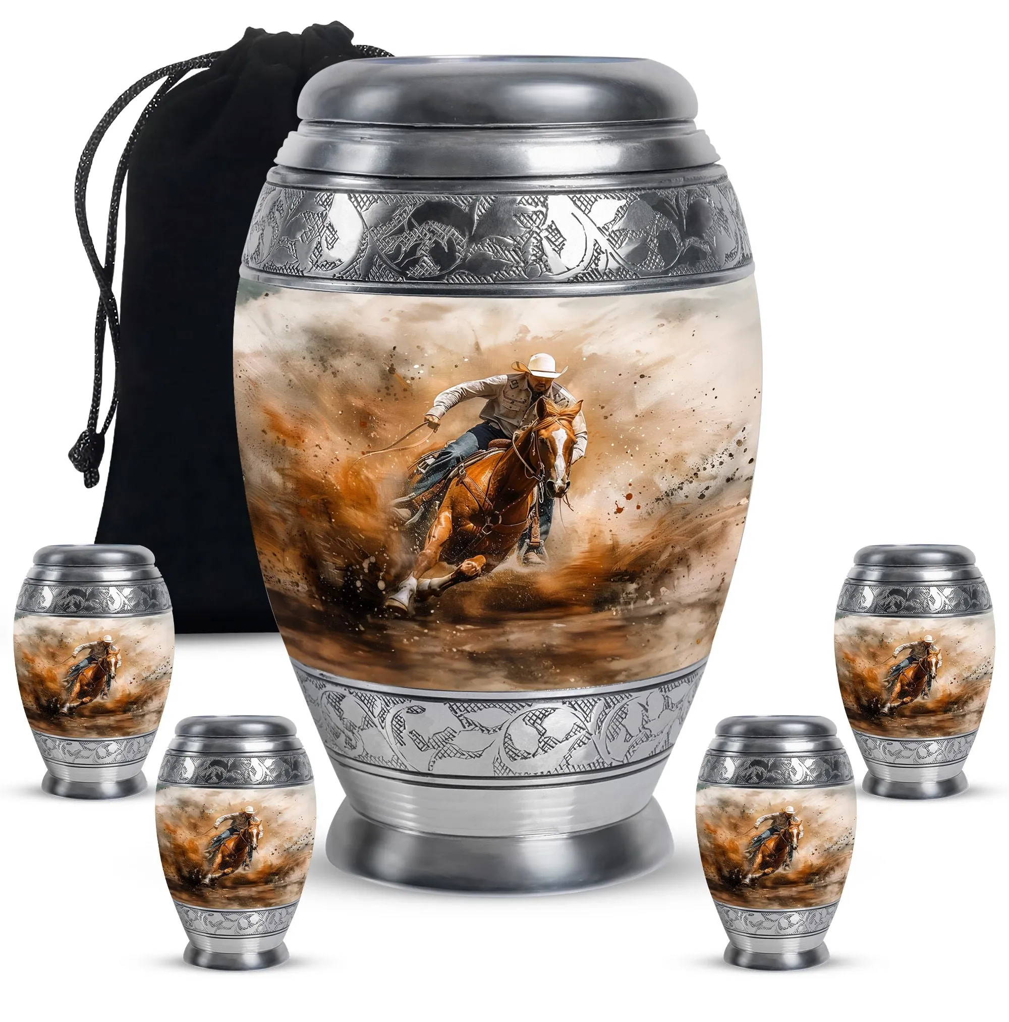 Cowboy Cremation Ash Urns For Humans Memorial & Funeral Urn