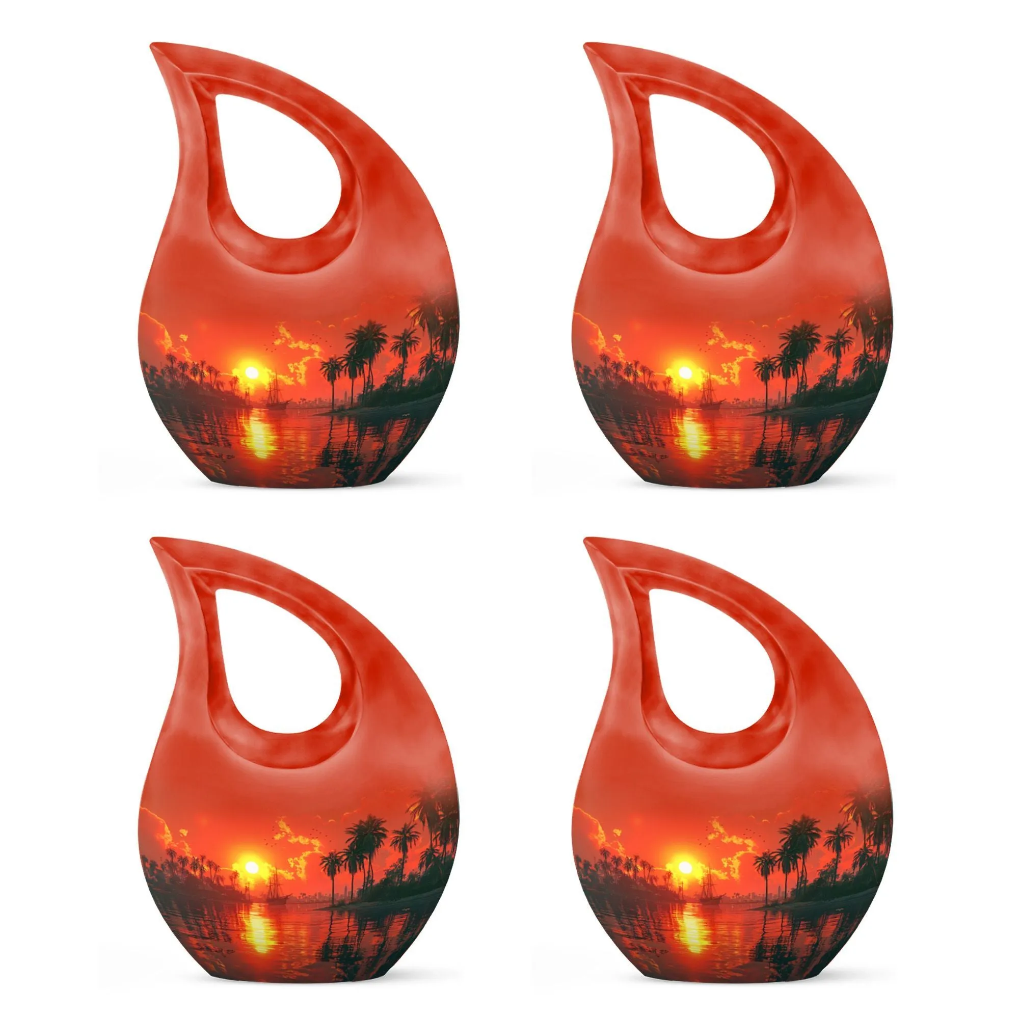 Crimson Moon Urn : Aluminium Human Urn with Cross Drop Design