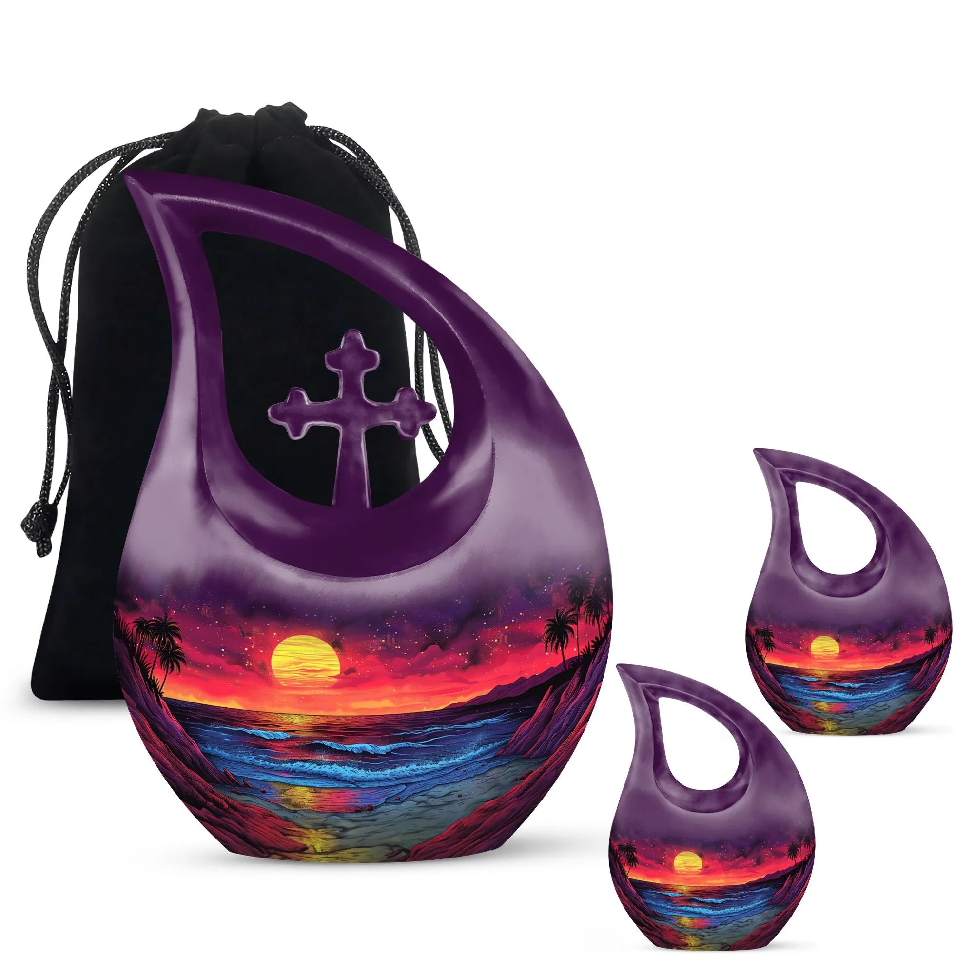 Crimson Moon Urn : Permanent Keepsake Memorial Urn
