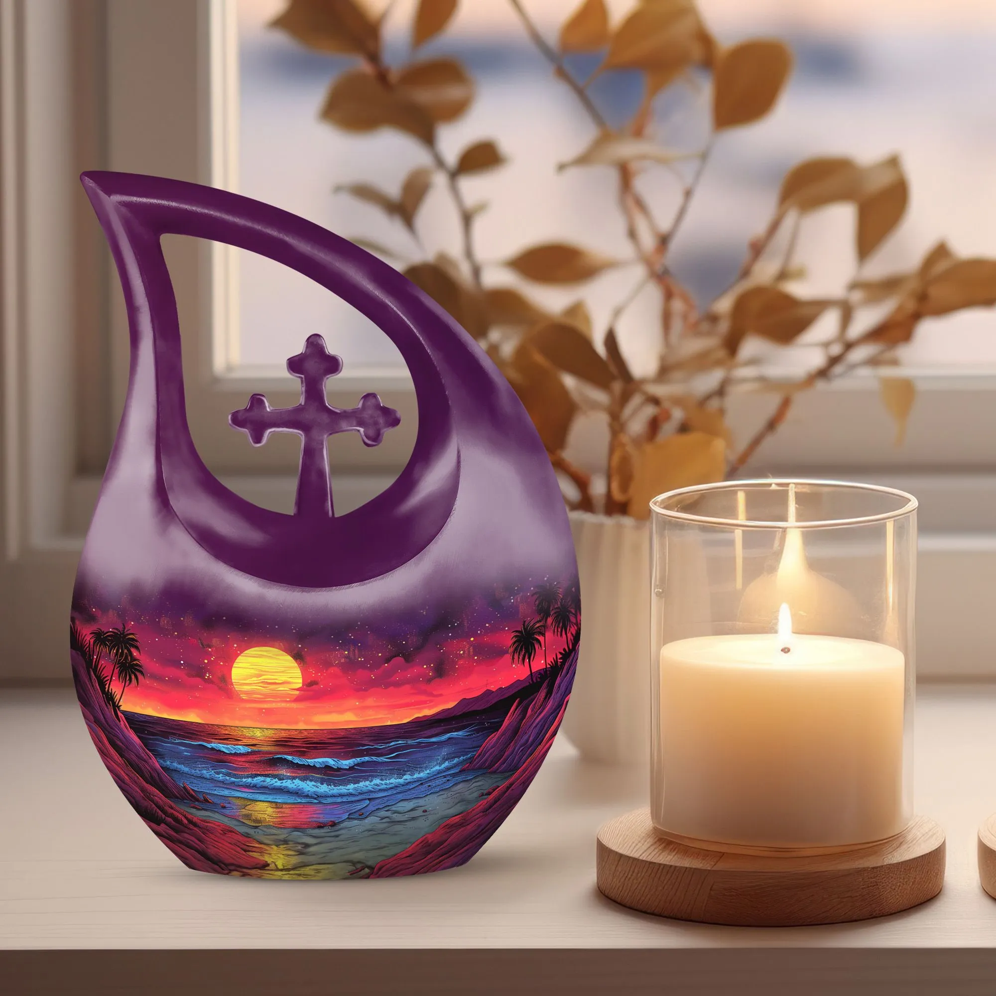 Crimson Moon Urn : Permanent Keepsake Memorial Urn