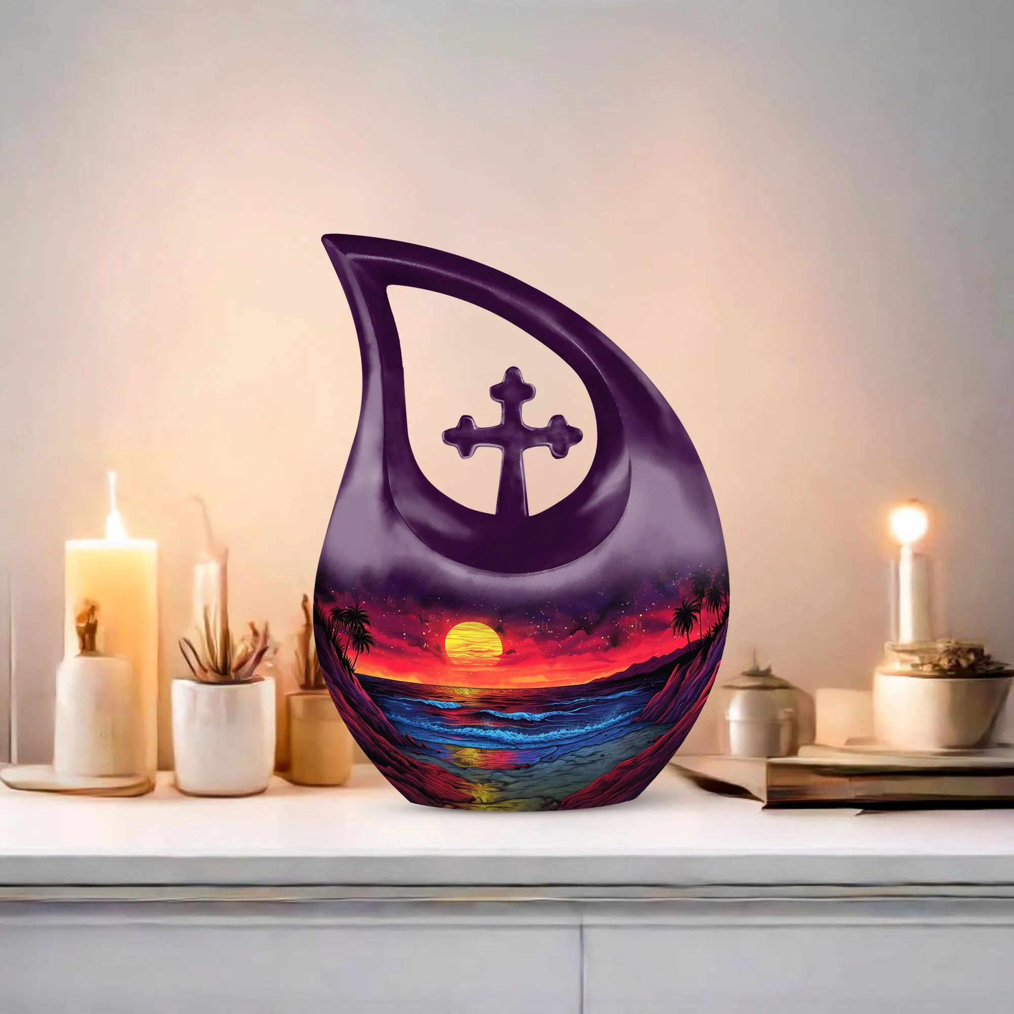 Crimson Moon Urn : Permanent Keepsake Memorial Urn