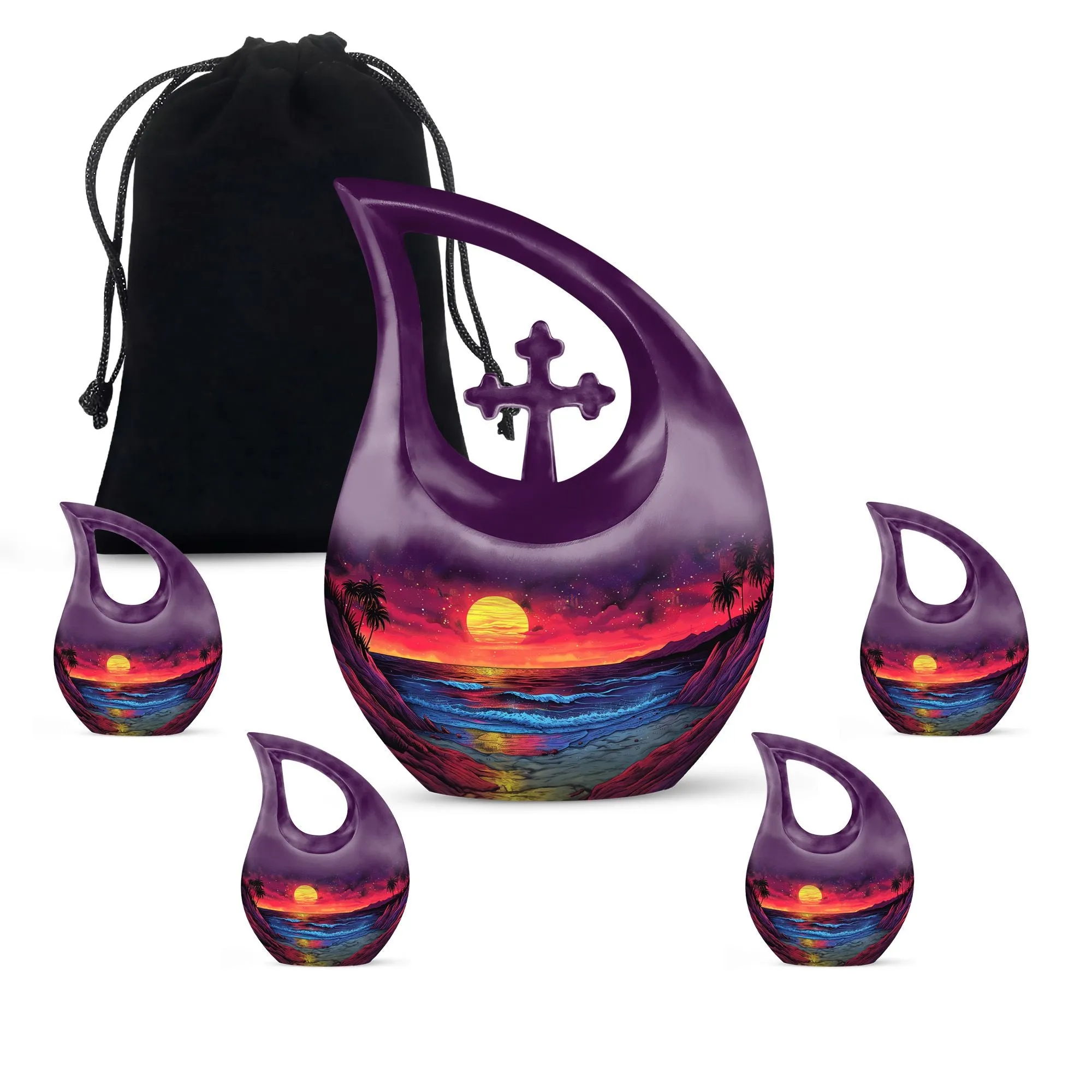Crimson Moon Urn : Permanent Keepsake Memorial Urn
