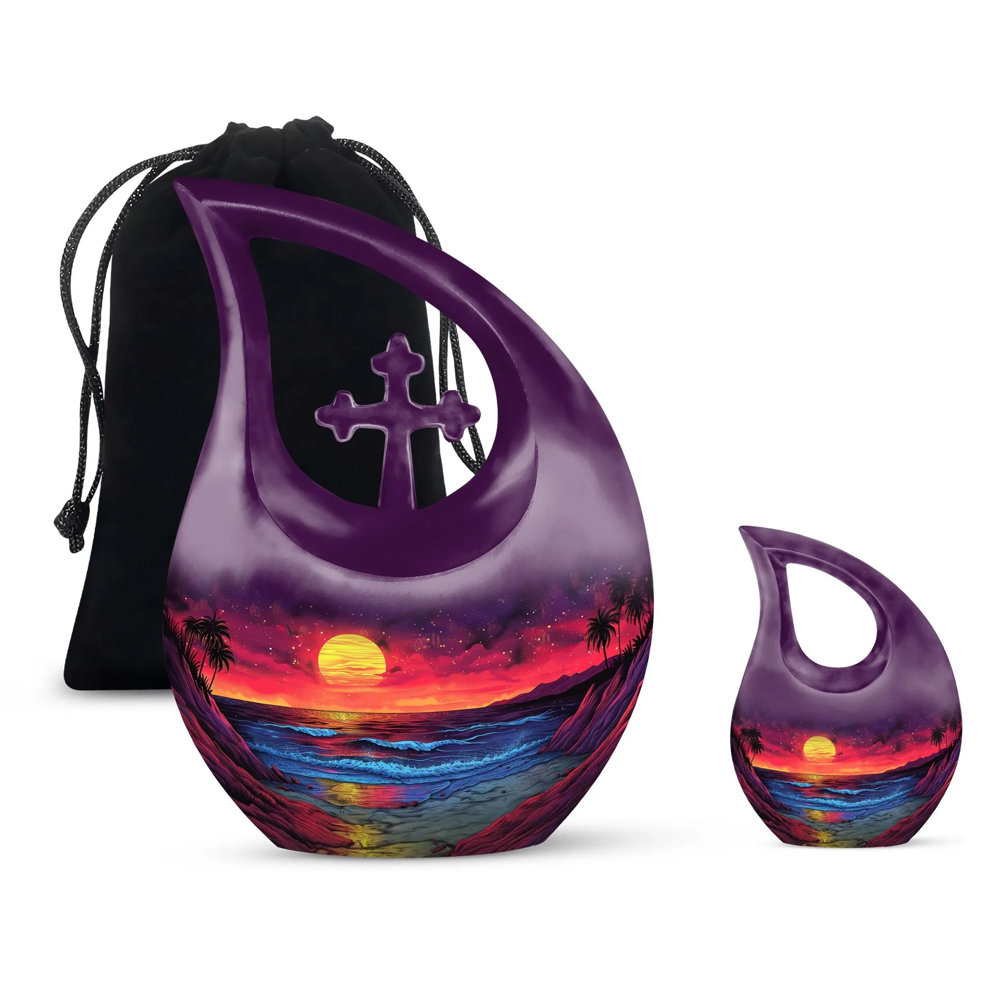 Crimson Moon Urn : Permanent Keepsake Memorial Urn