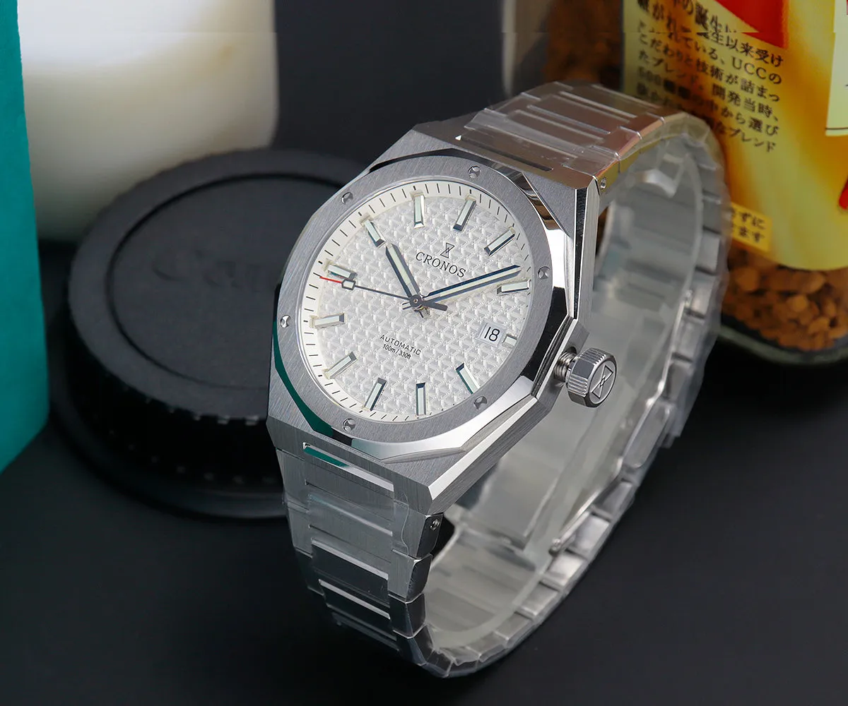 Cronos 39mm Hourglass Dial PT5000 Men Watch L6028