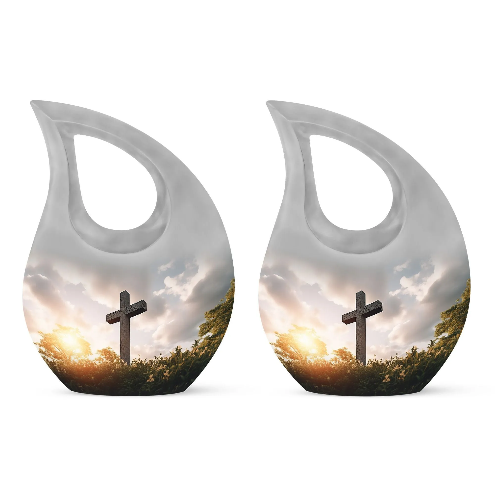 Cross Drop Jesus Christ Large Urn - Memorial Keepsake For Men