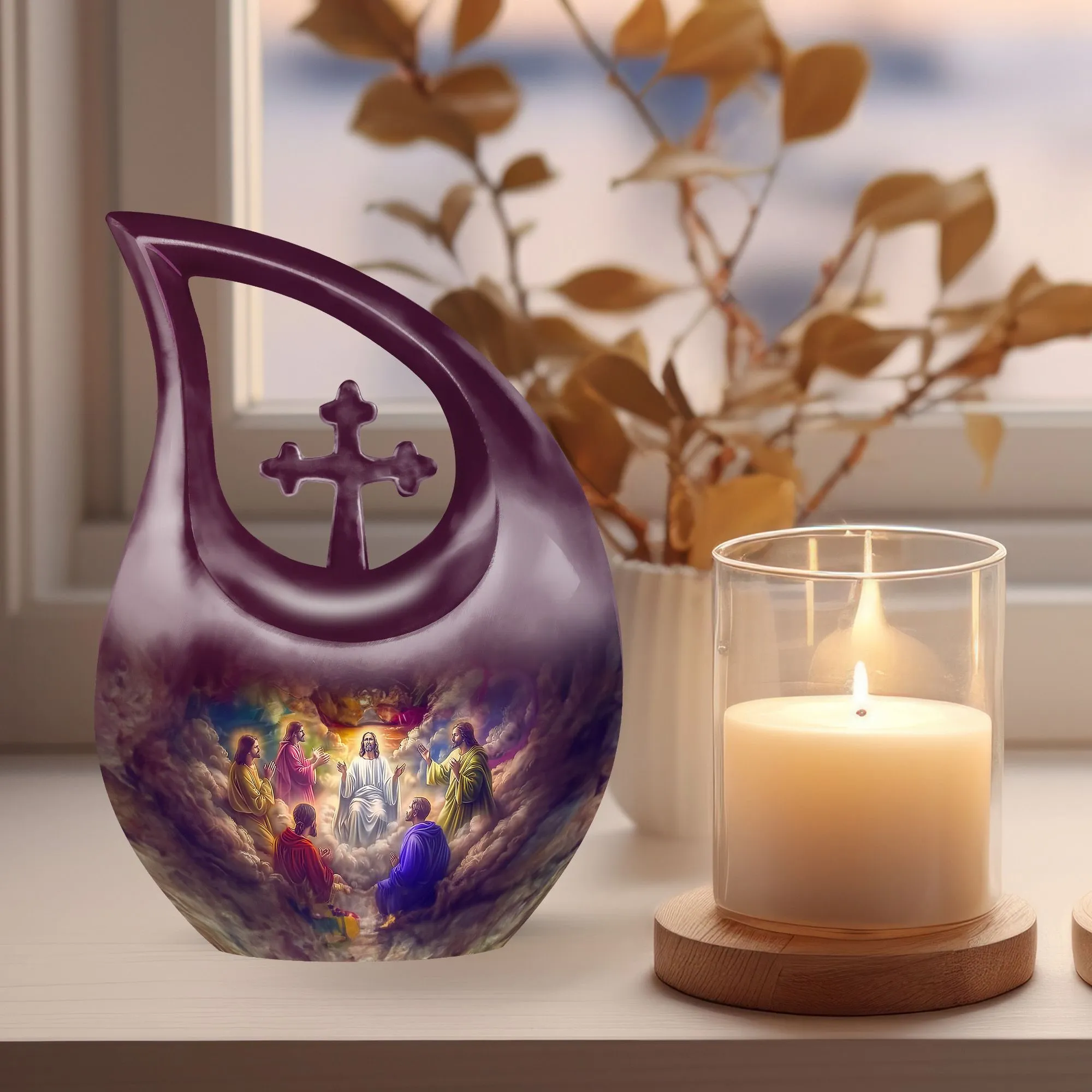 Cross Drop Jesus Miniature Urn for Cherished Memories