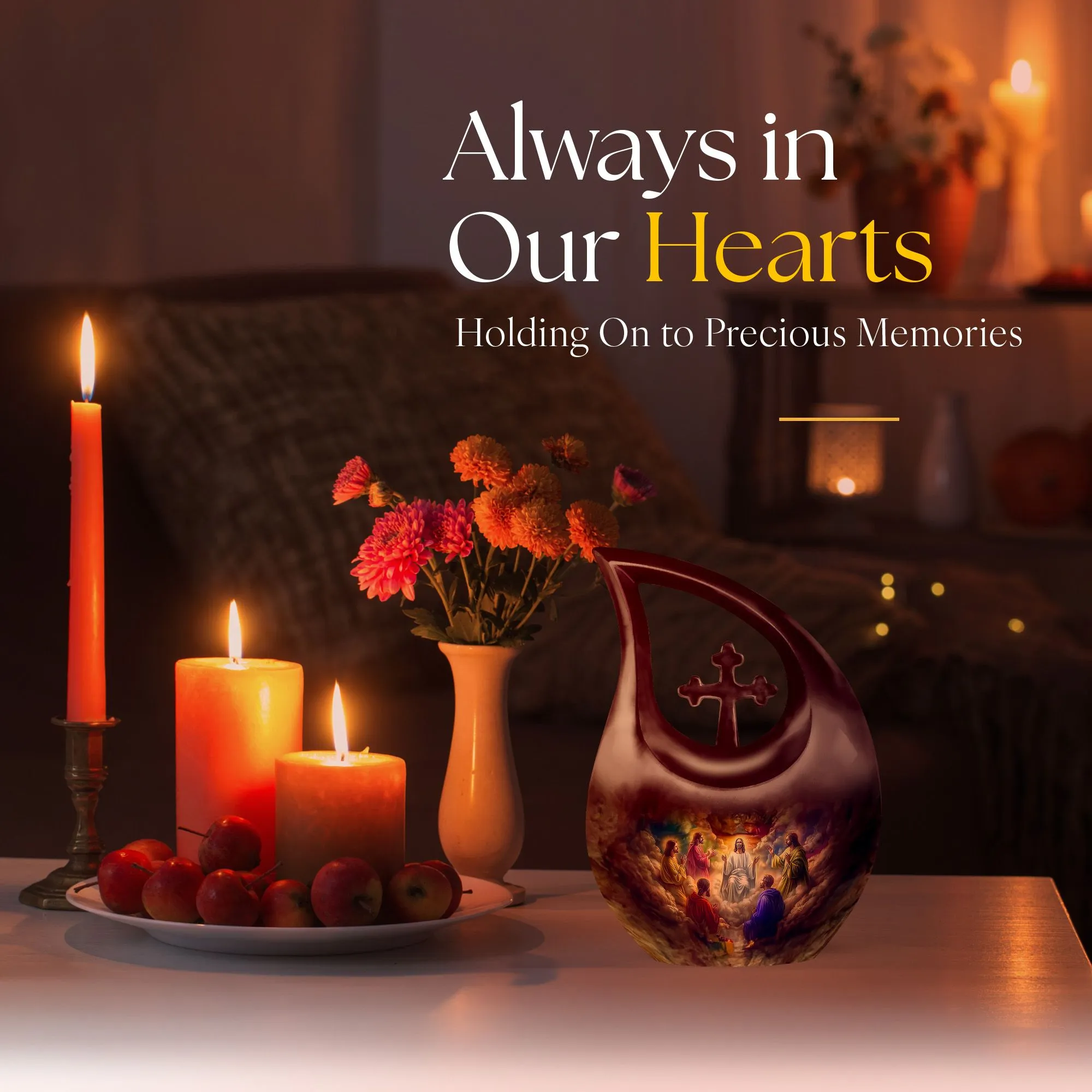 Cross Drop Jesus Miniature Urn for Cherished Memories