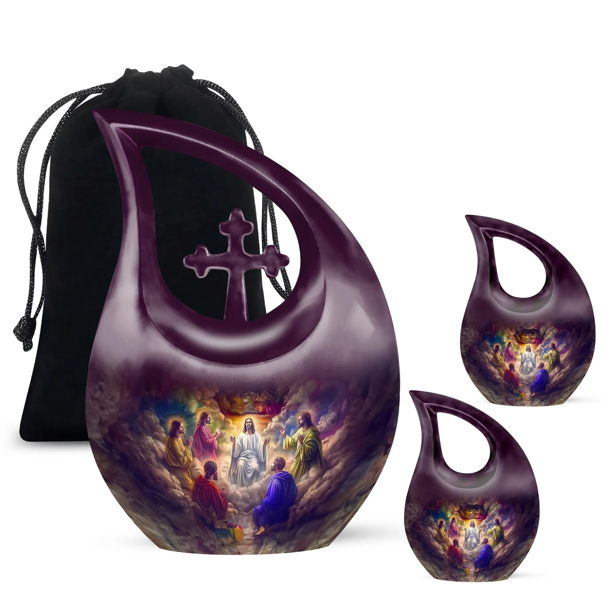 Cross Drop Jesus Miniature Urn for Cherished Memories