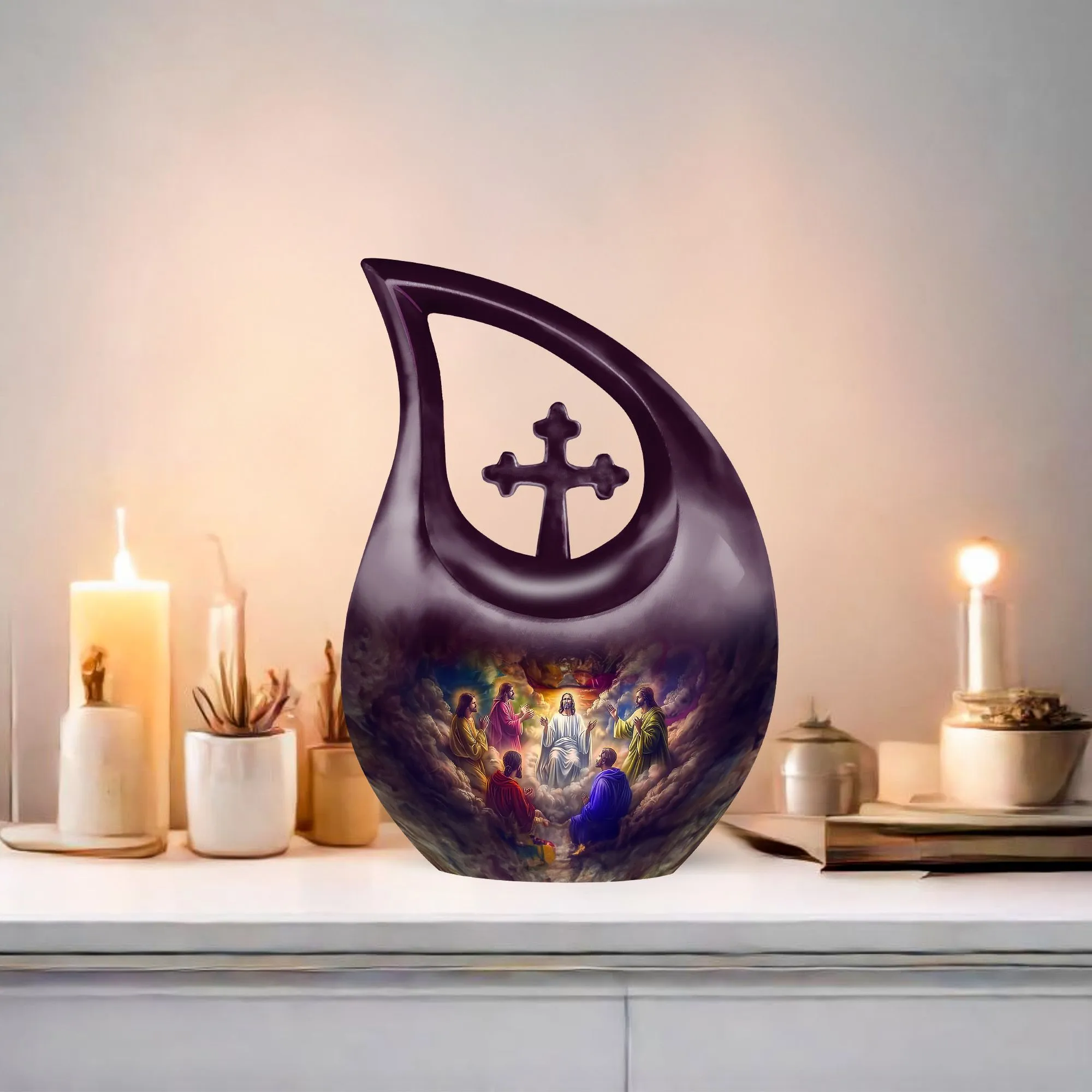 Cross Drop Jesus Miniature Urn for Cherished Memories