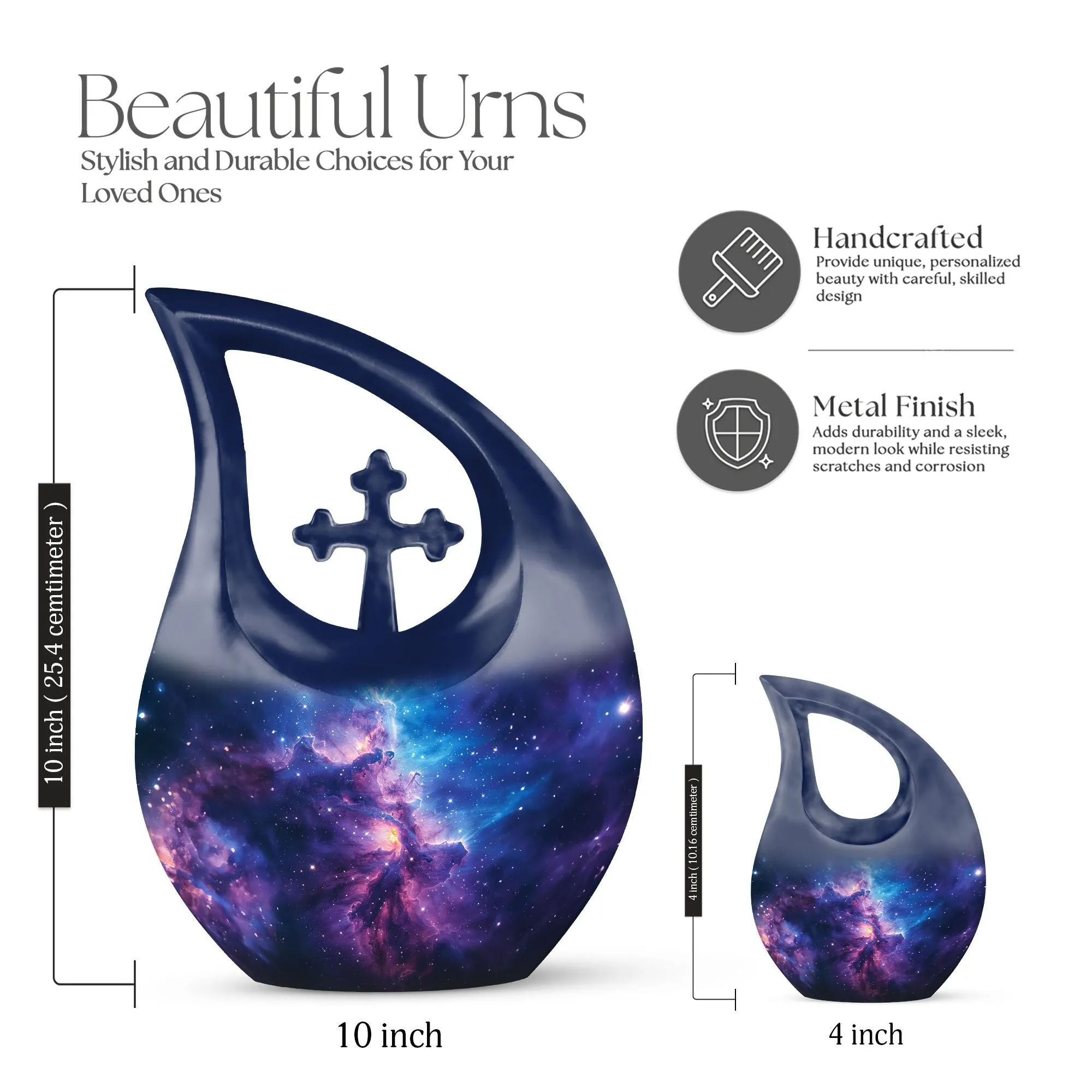 Cross Drop Memorial Urn - Xxl Cremation Urn For Human Ashes