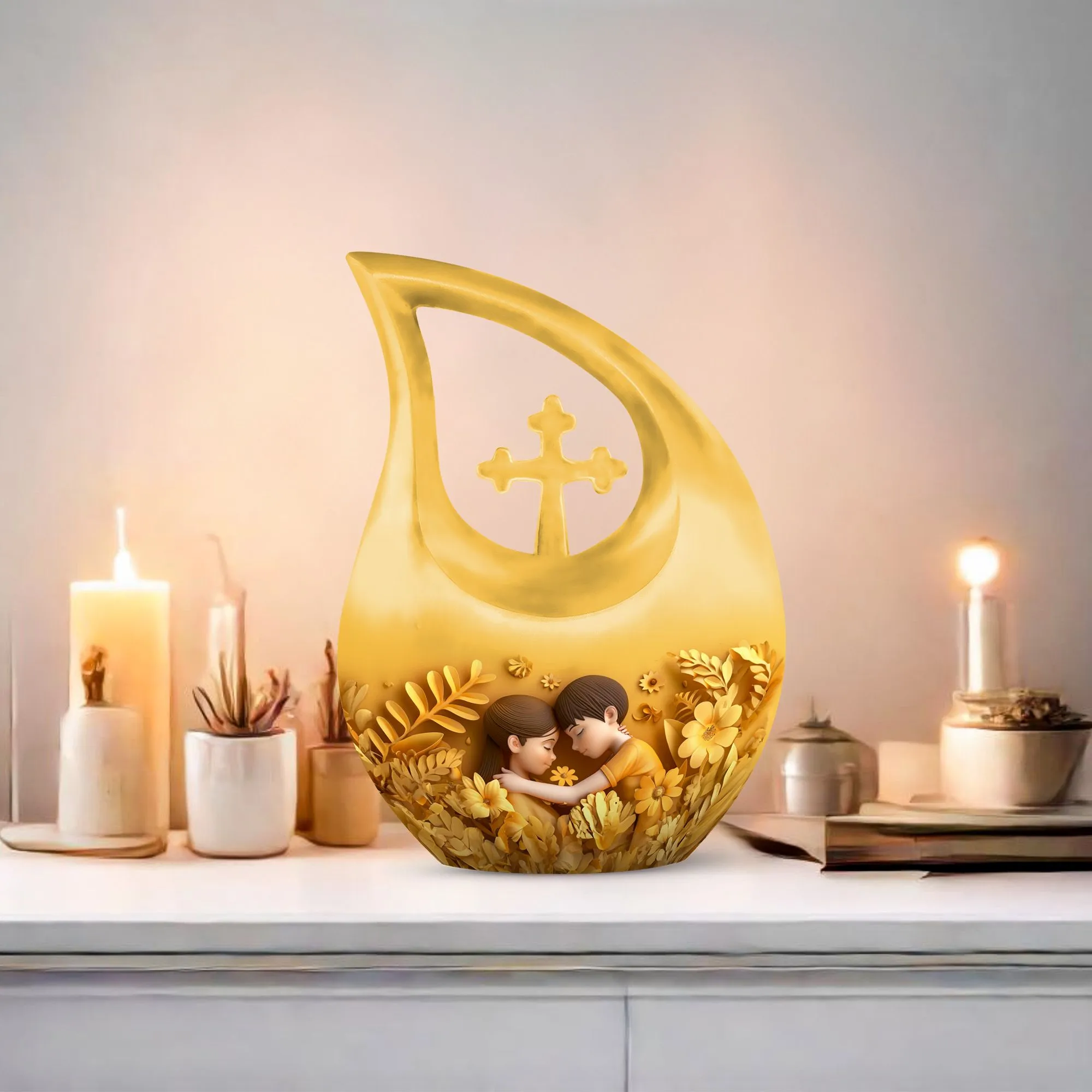 Cross Drop Mother Urn: Adult Cremation Urn For Human Ashes Remans
