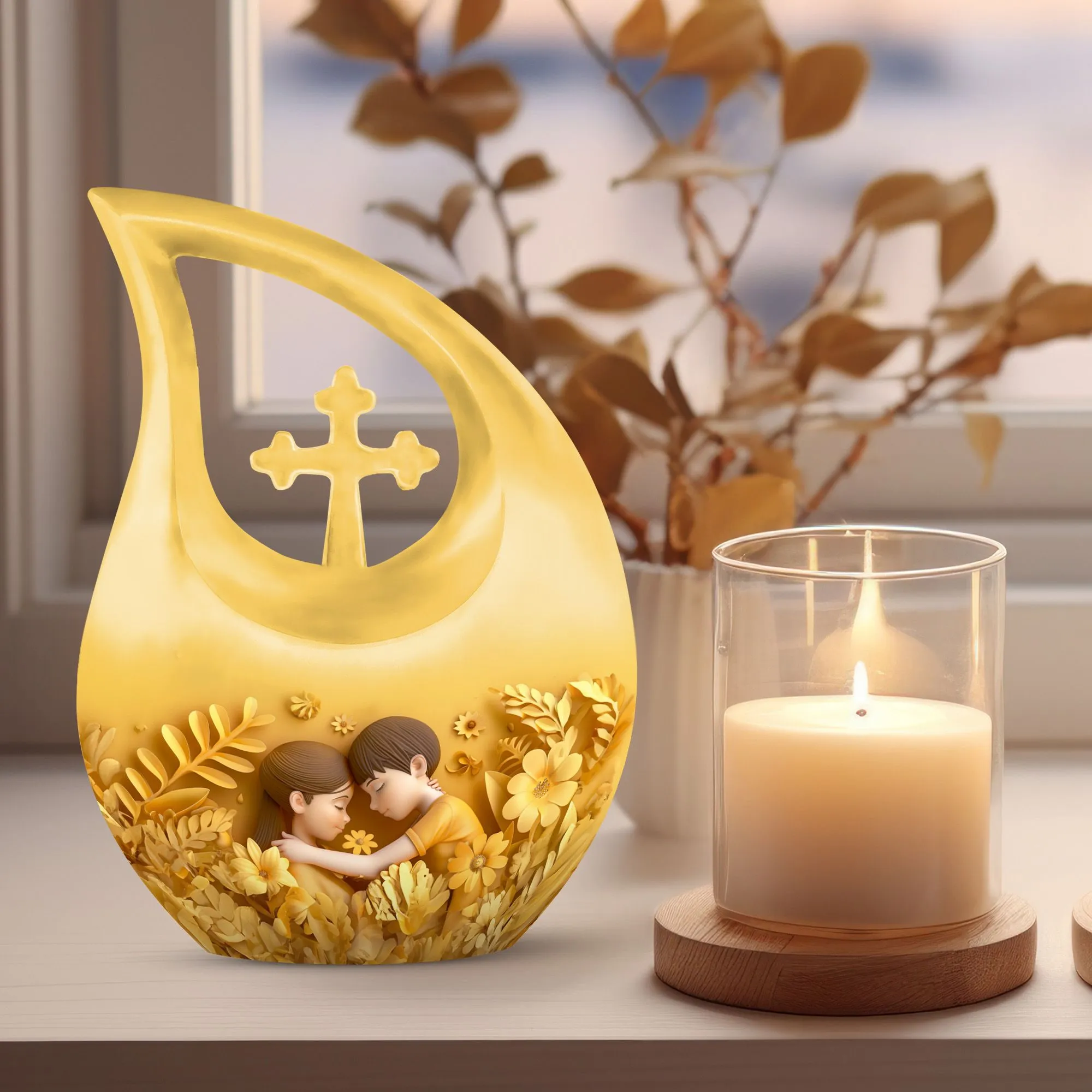Cross Drop Mother Urn: Adult Cremation Urn For Human Ashes Remans