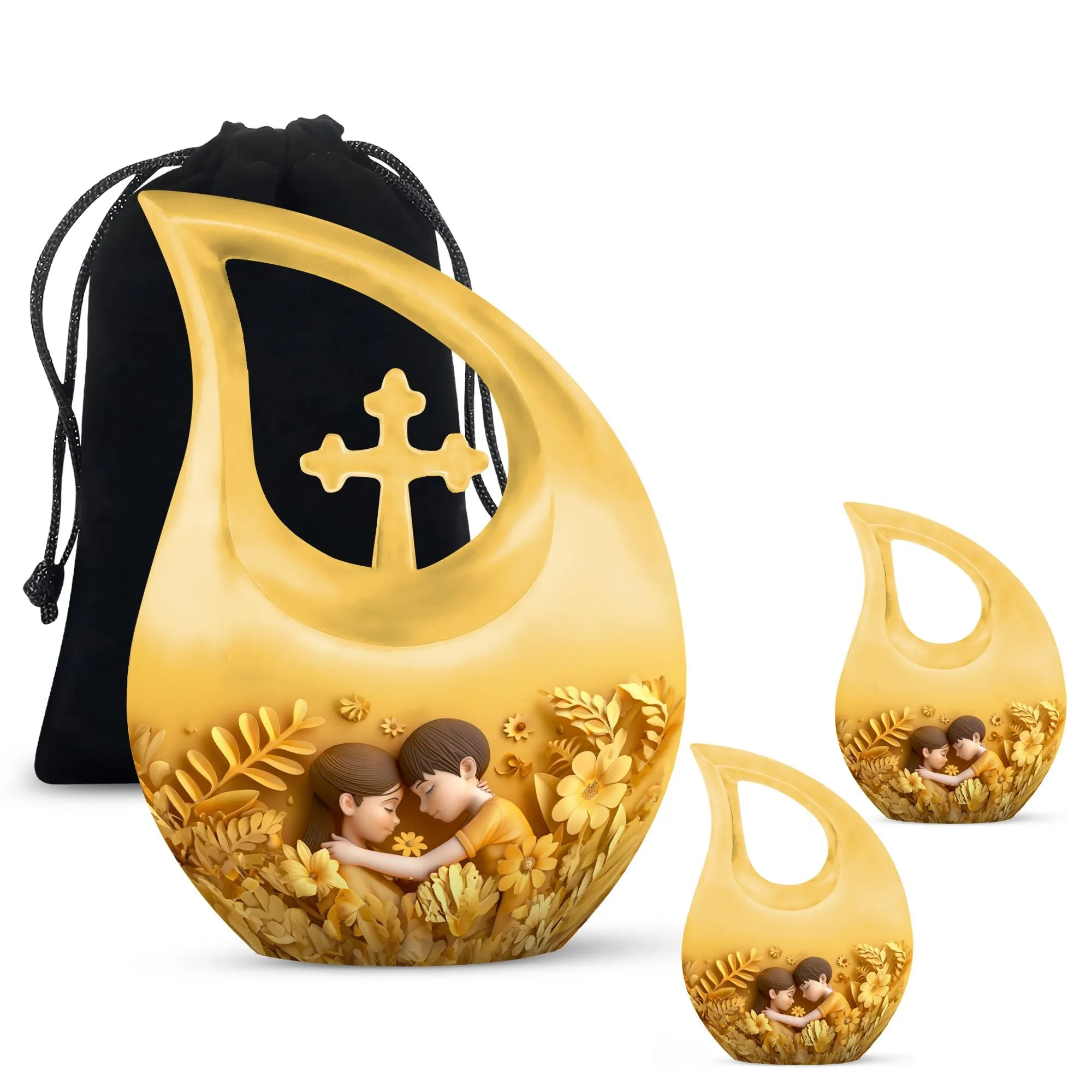 Cross Drop Mother Urn: Adult Cremation Urn For Human Ashes Remans