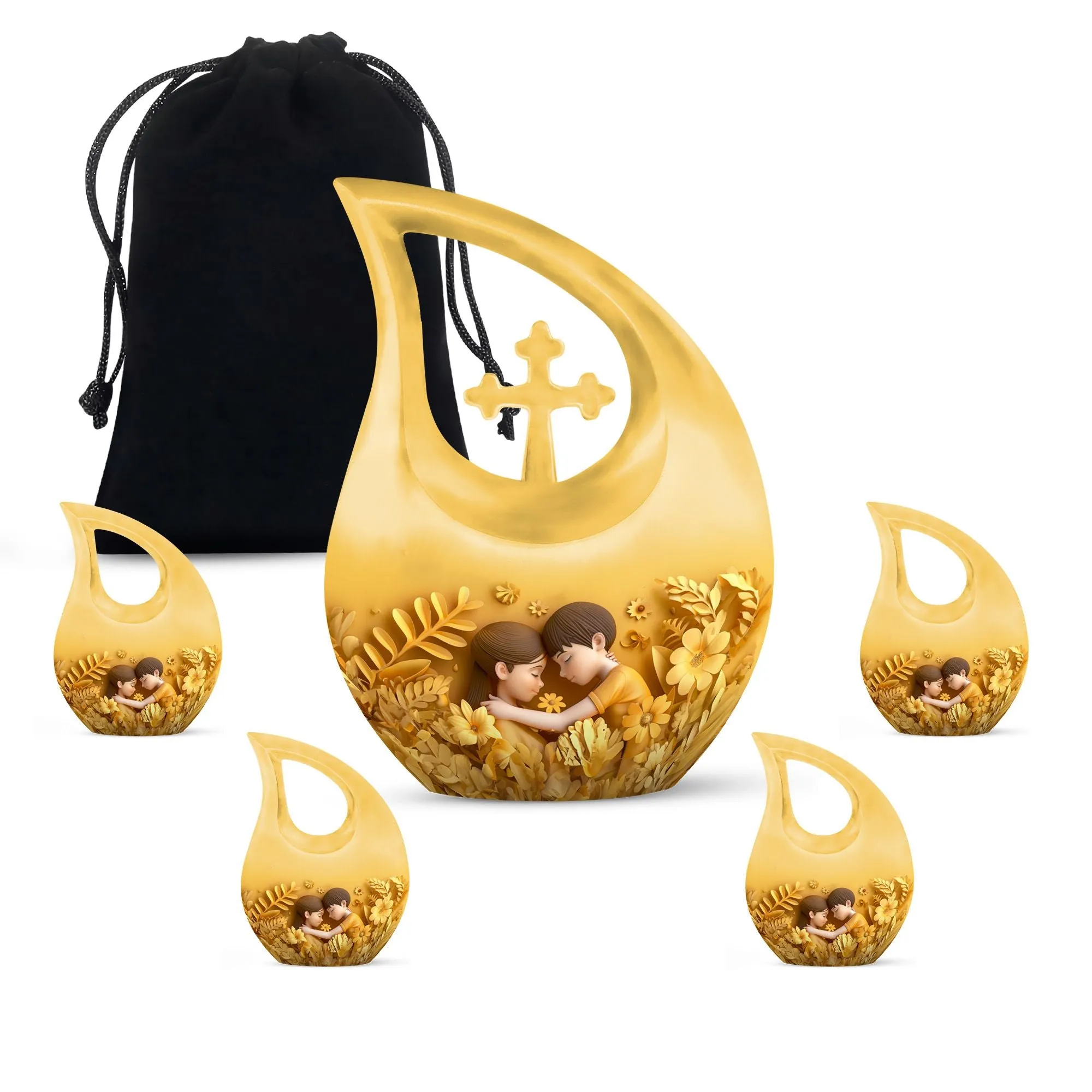 Cross Drop Mother Urn: Adult Cremation Urn For Human Ashes Remans