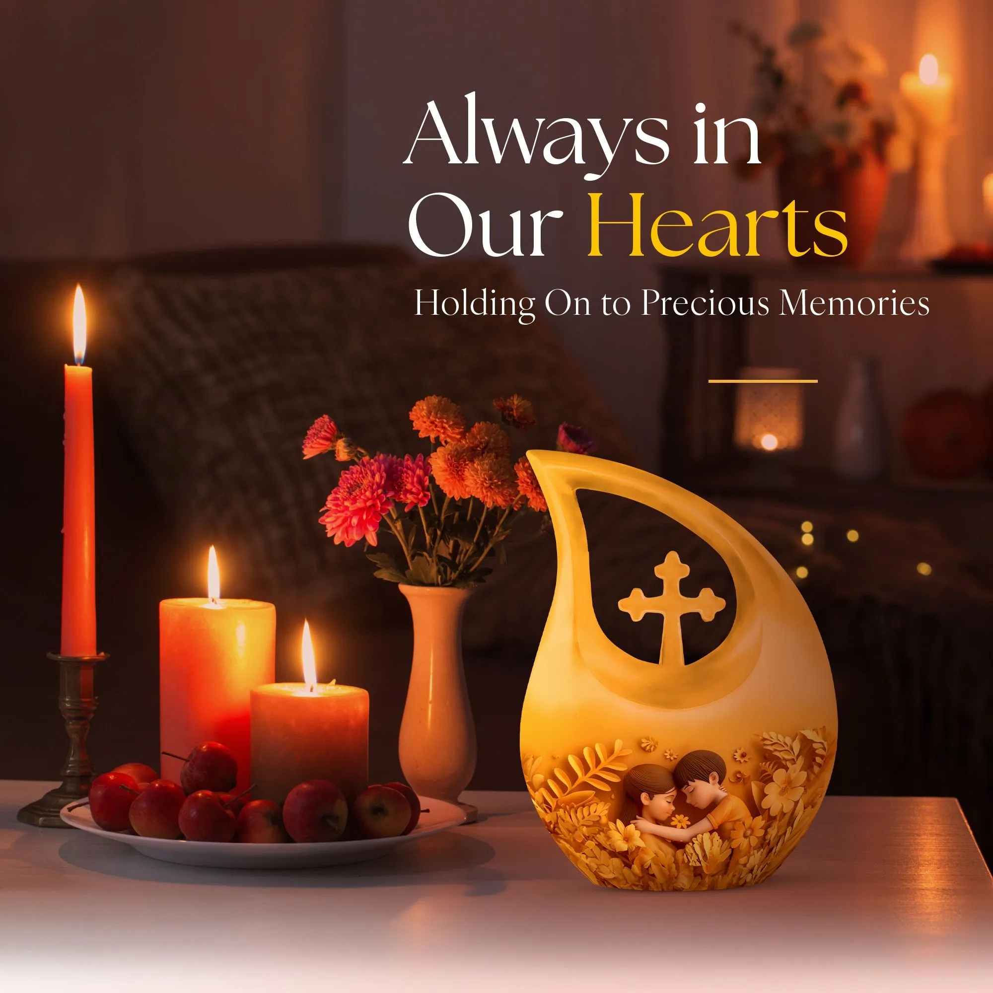 Cross Drop Mother Urn: Adult Cremation Urn For Human Ashes Remans
