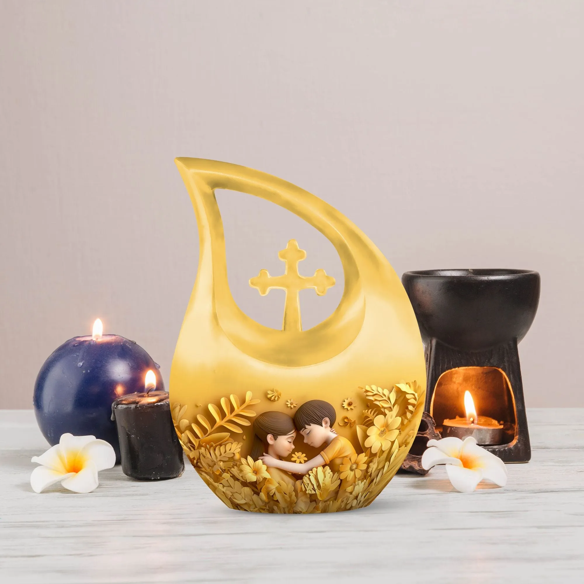 Cross Drop Mother Urn: Adult Cremation Urn For Human Ashes Remans