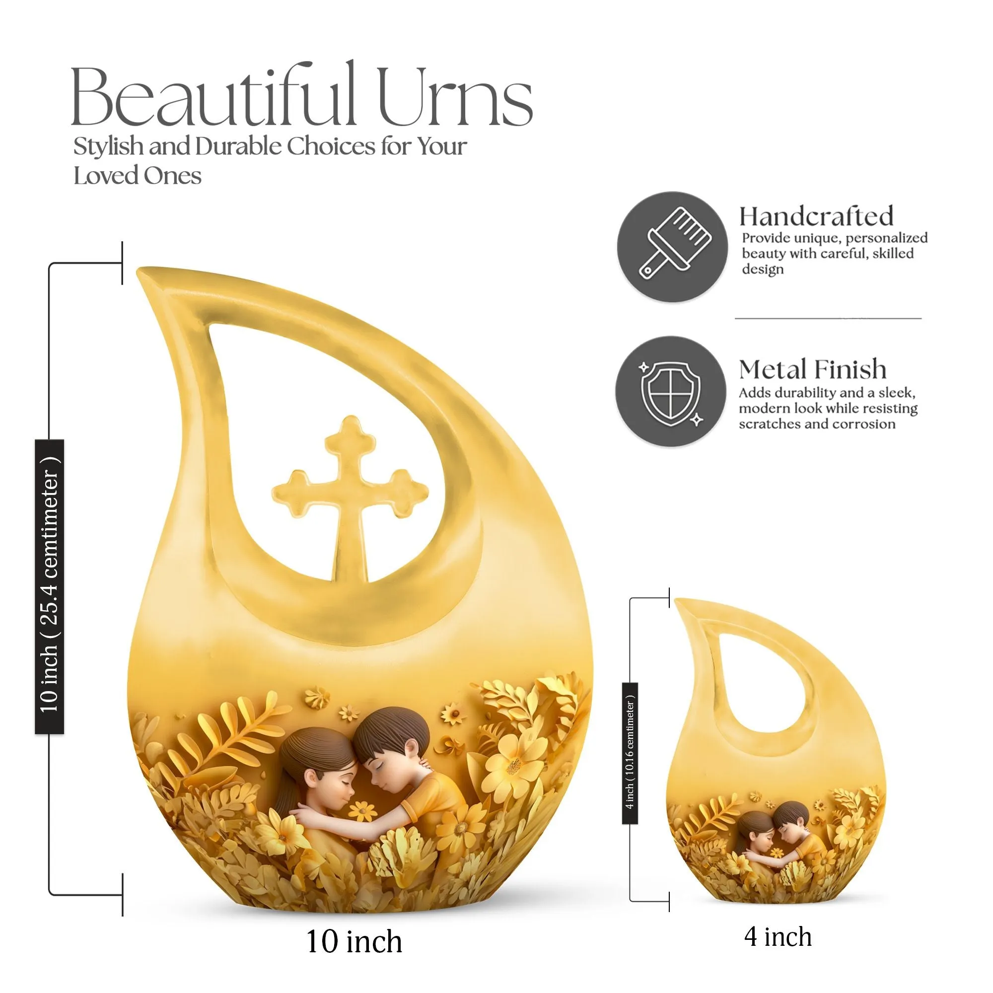 Cross Drop Mother Urn: Adult Cremation Urn For Human Ashes Remans