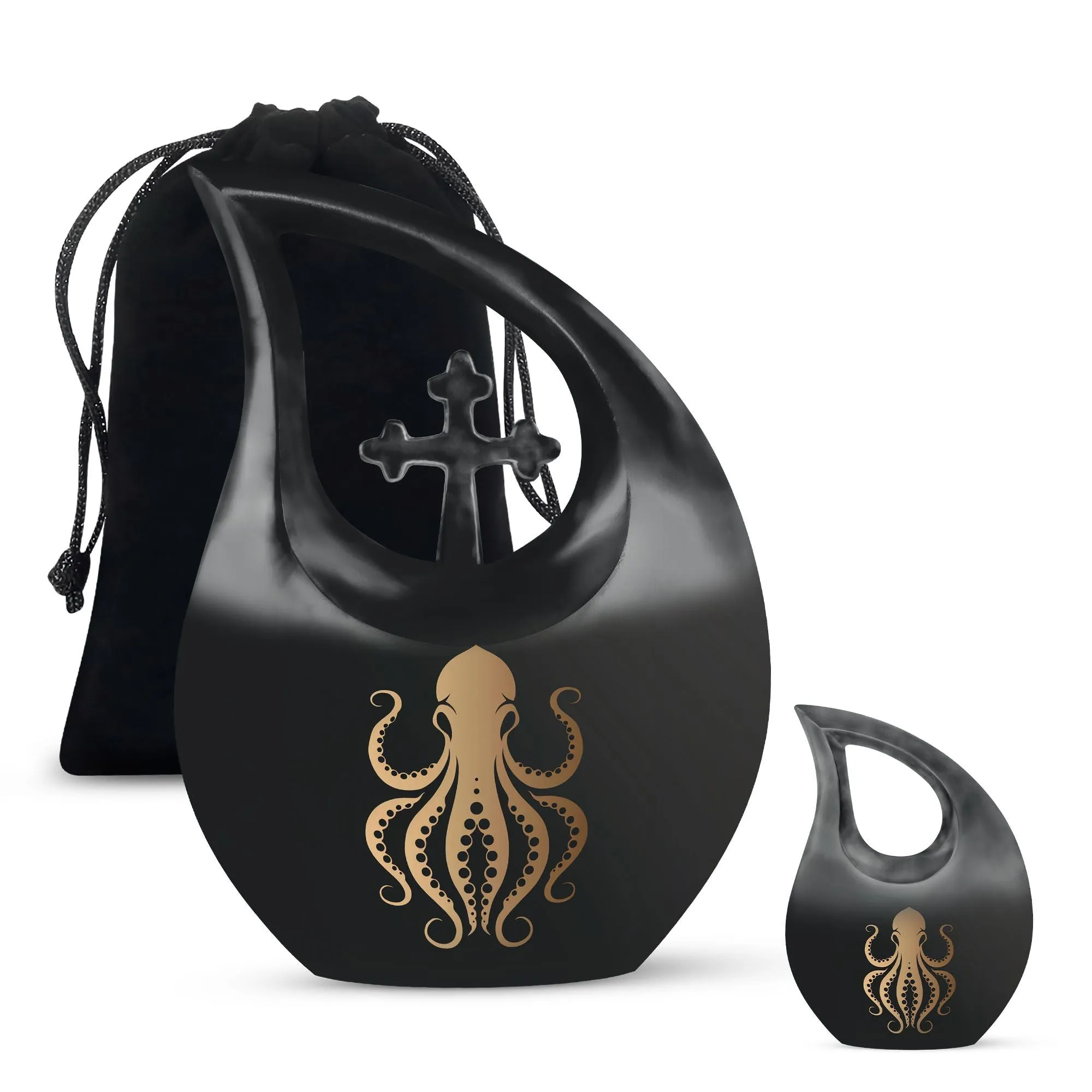 Cross Drop Octopus Urn: A Uniquely Themed Memorial Keepsake