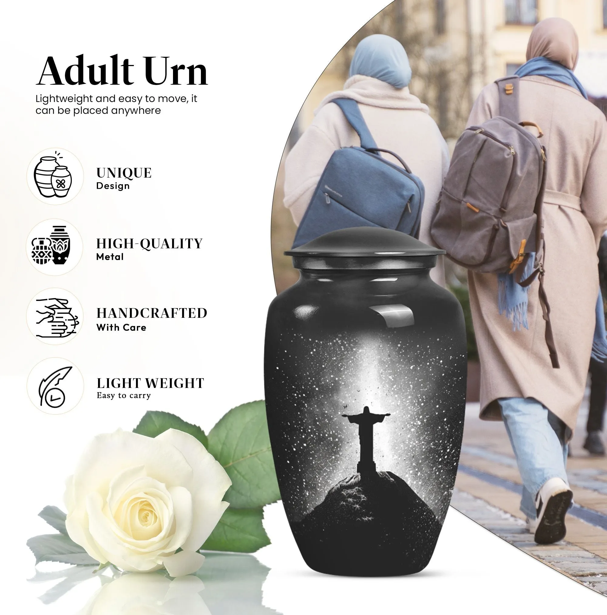Cross Urn Emporium Crafted Memorial Urn for Adult Male