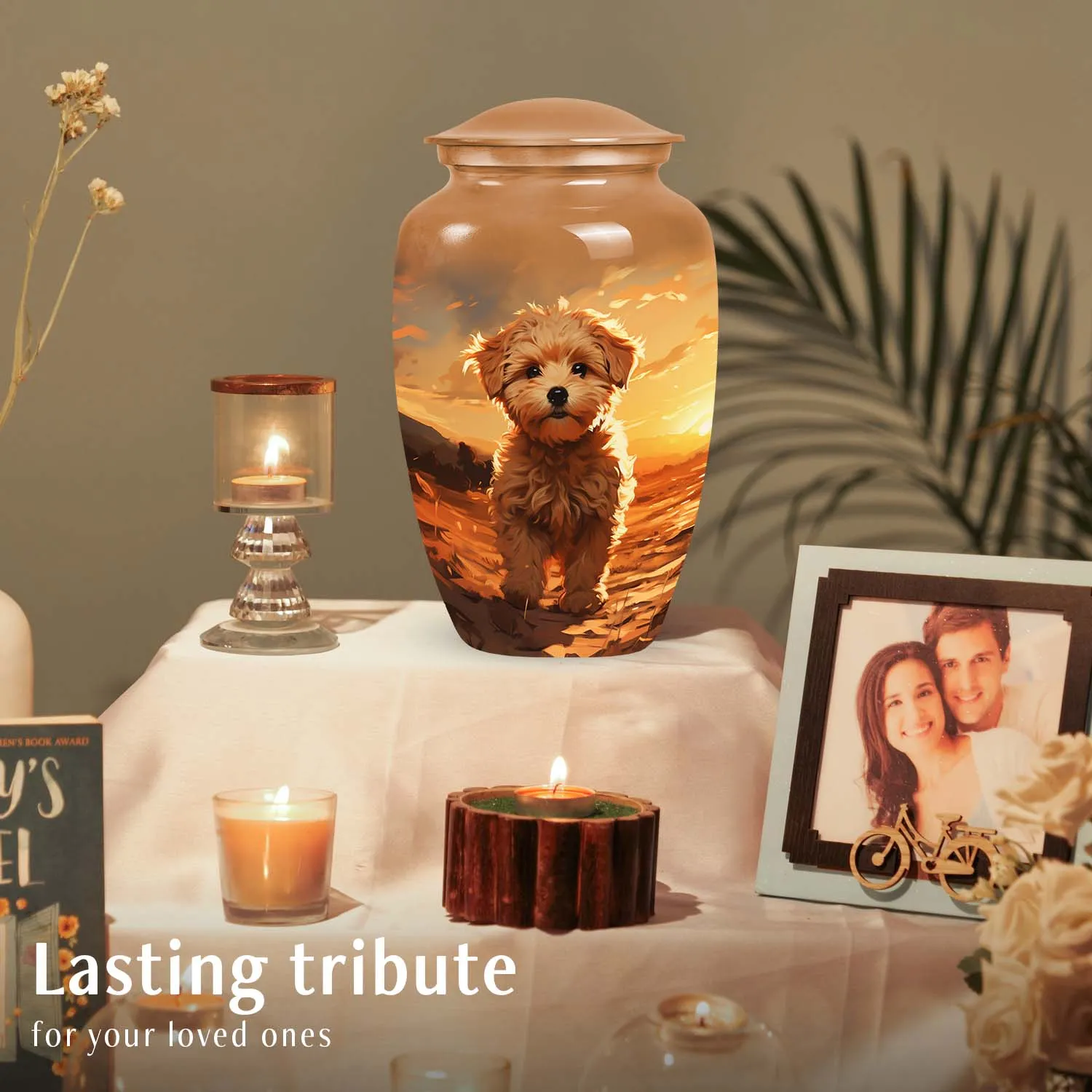 Custom Brown Pet Cremation Urn for Poodle Dog