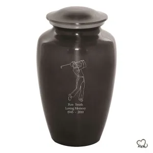 Custom Engraved Golfer Cremation Urn