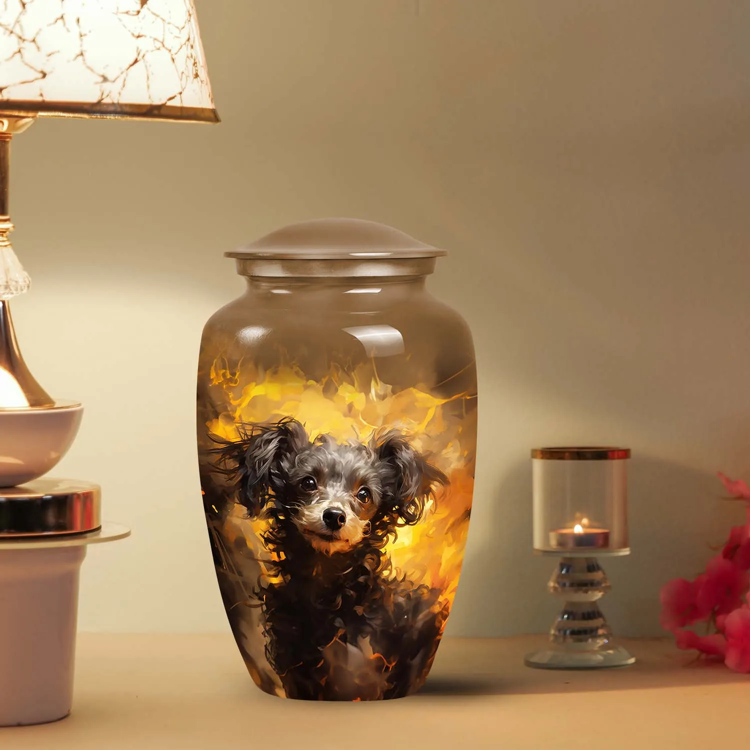 Custom Handmade Pet Urn for Small Poodle Dog
