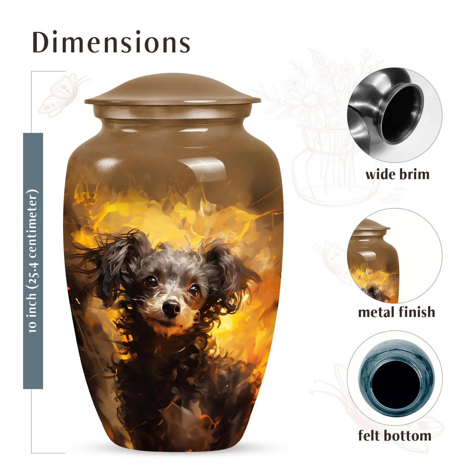 Custom Handmade Pet Urn for Small Poodle Dog
