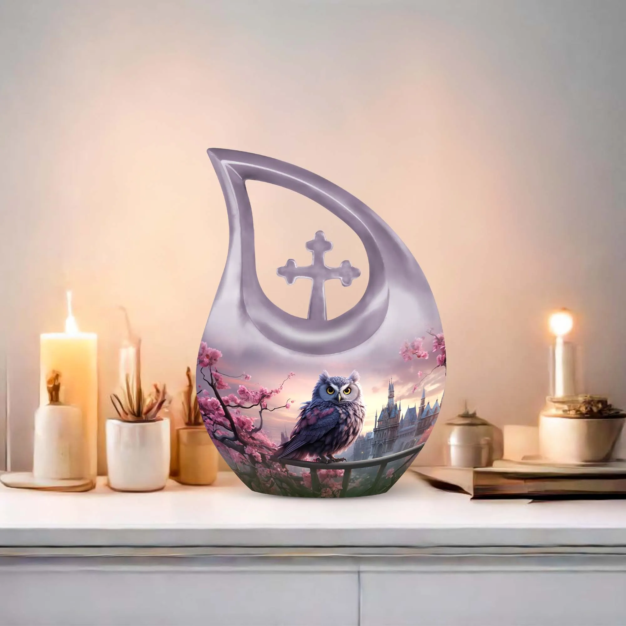 Custom Owl Tribute Personalized Memorial Urn Embracing Uniqueness