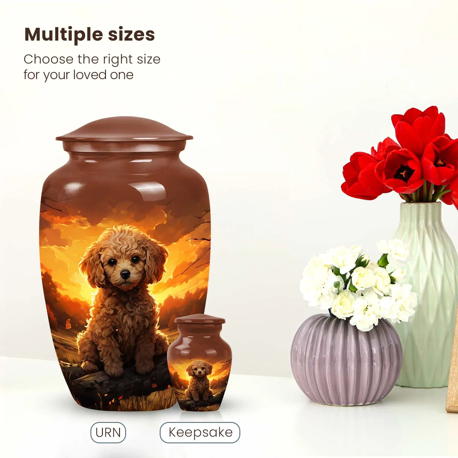 Custom Pet Cremation Urn for Poodle Dog Ashes