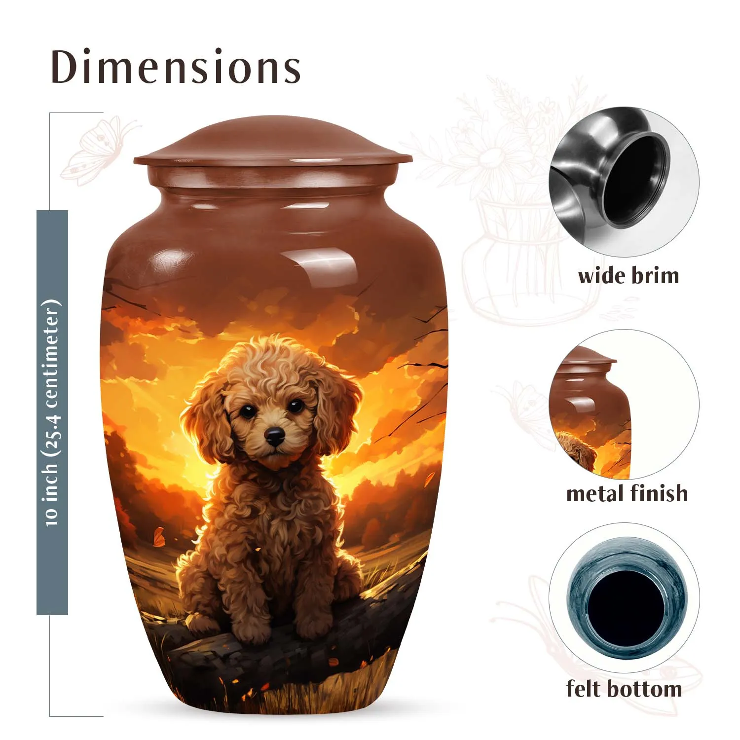 Custom Pet Cremation Urn for Poodle Dog Ashes