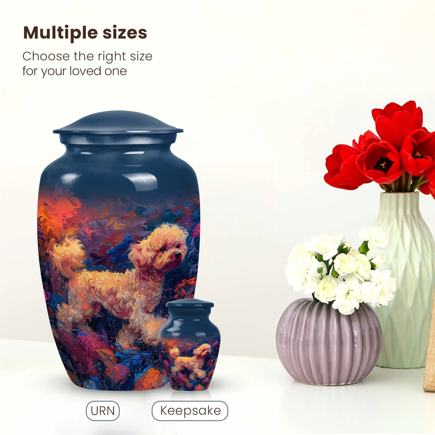 Custom Poodle Container for Pet Small Ashes