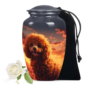 Custom Poodle Dog Extra Large Cremation Urn