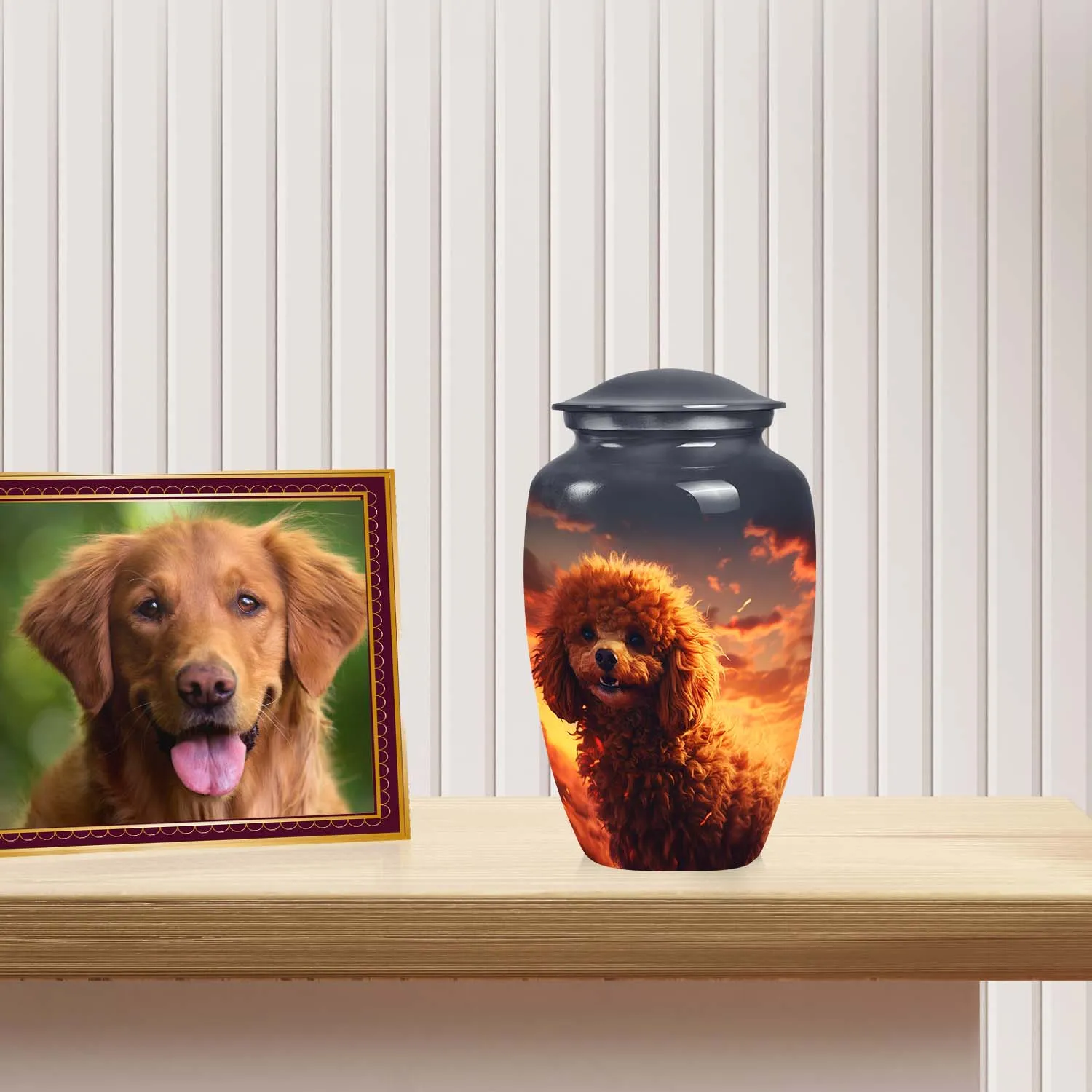 Custom Poodle Dog Extra Large Cremation Urn