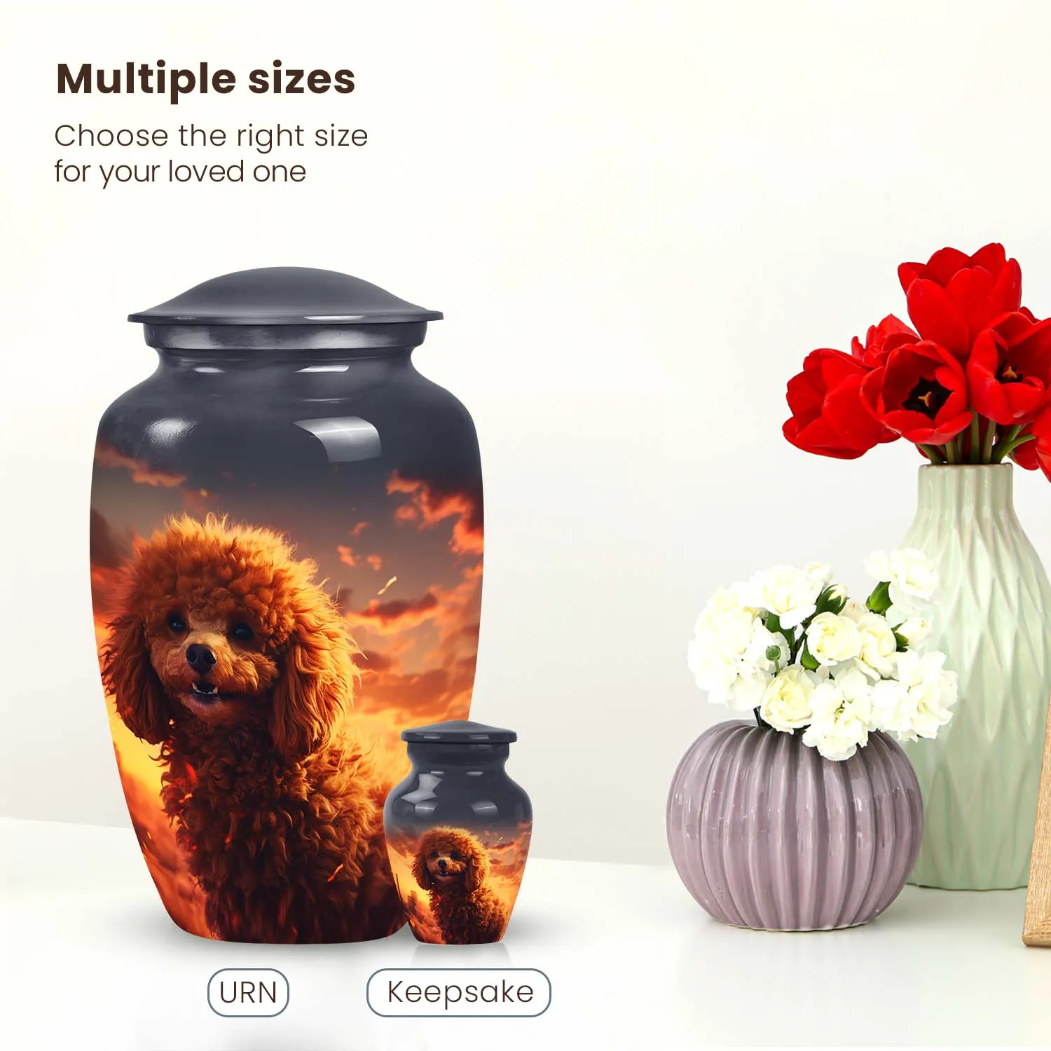 Custom Poodle Dog Extra Large Cremation Urn