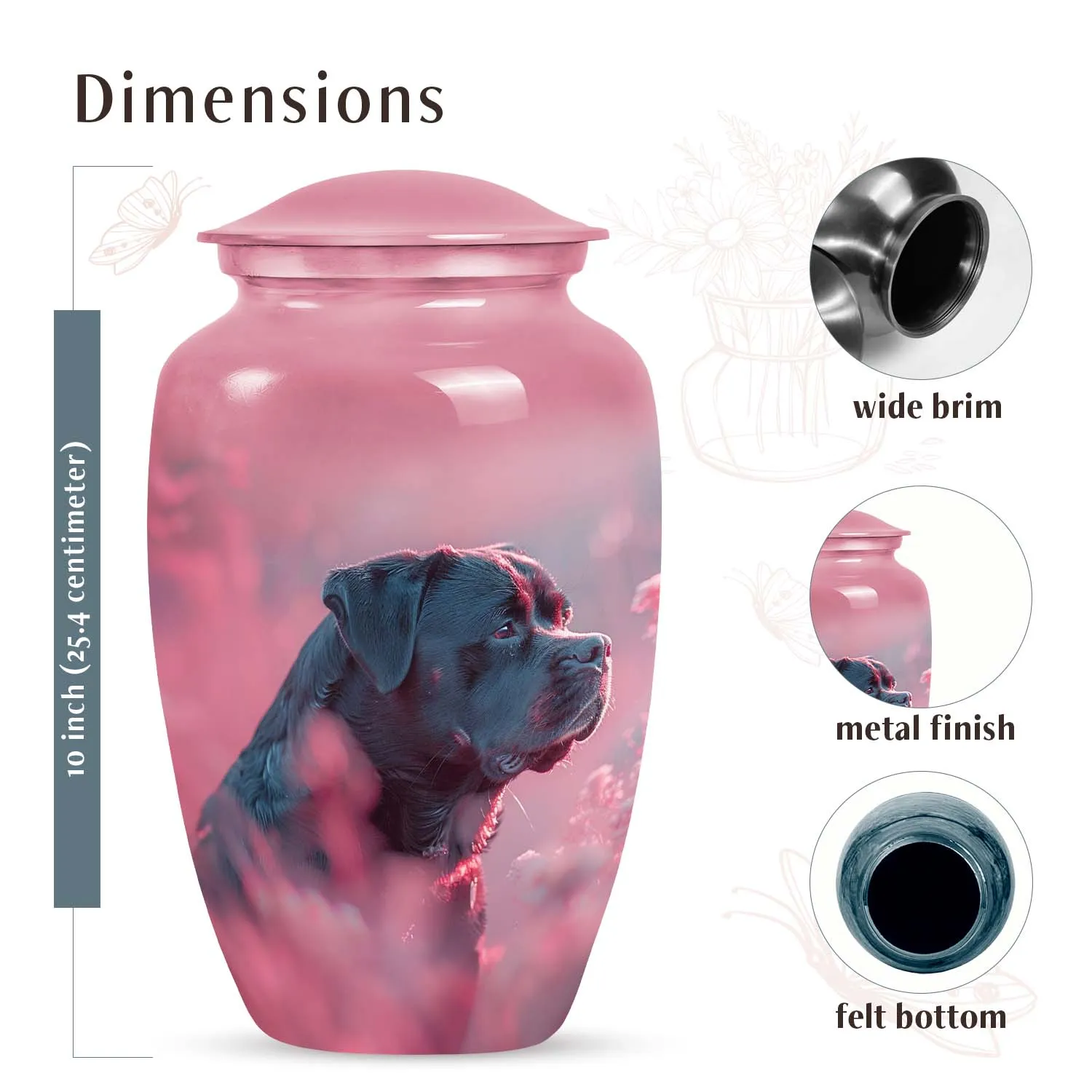 Custom Rottweiler Cremation Urn for Pet Ashes