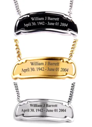Customized Engraved Brass Name Tag for Adult Urns