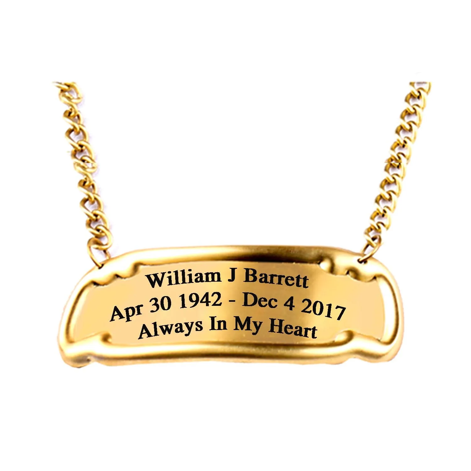 Customized Engraved Brass Name Tag for Adult Urns