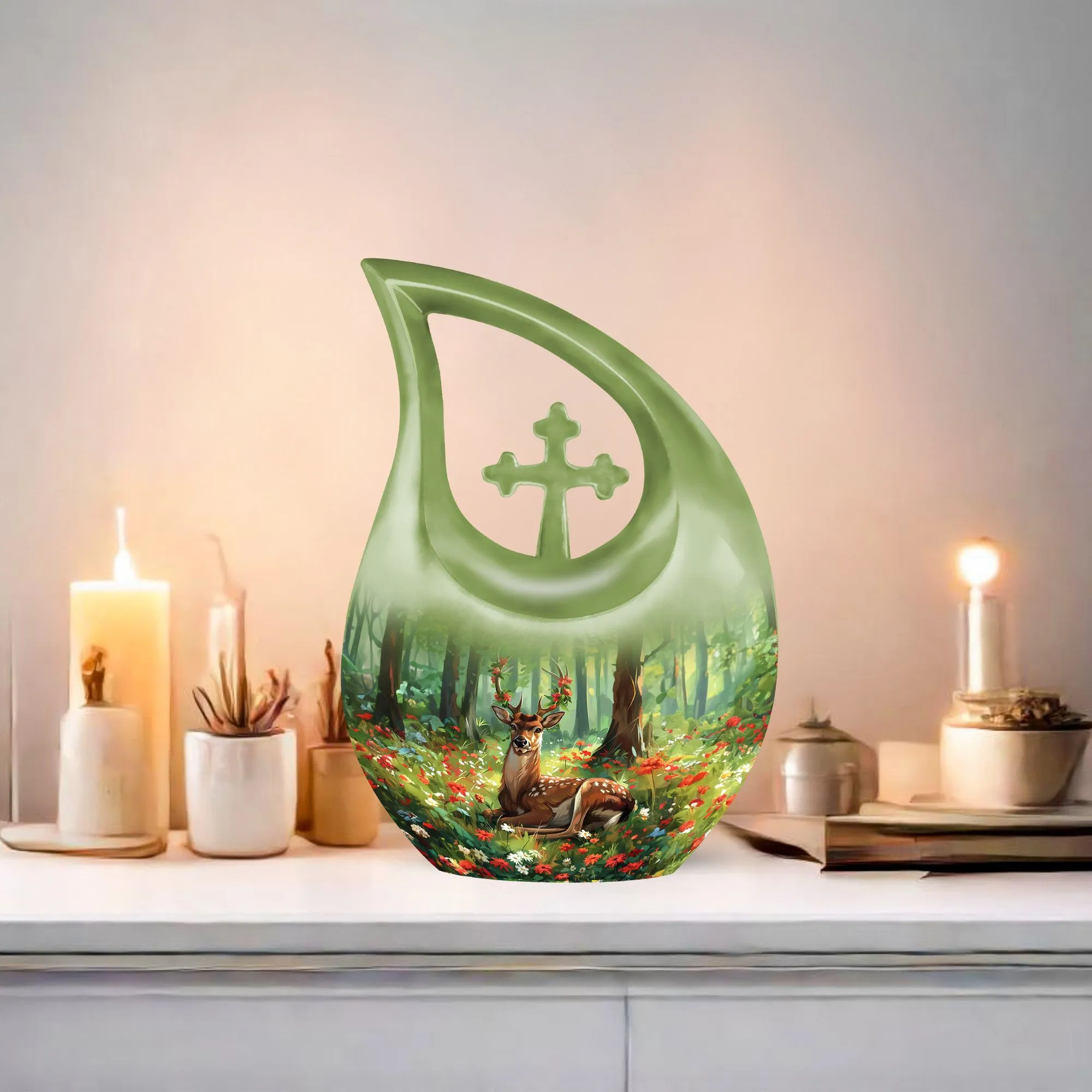 Deer Cremation Urn : Small Cremation Urn For Human Ashes